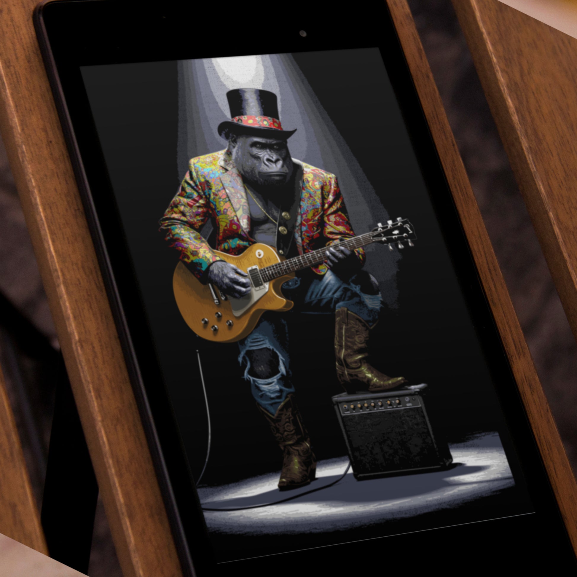 Guitar Gorilla Phone Wallpaper | Digital Download | IPhone wallpaper | Android wallpaper | Digital Phone Wallpaper