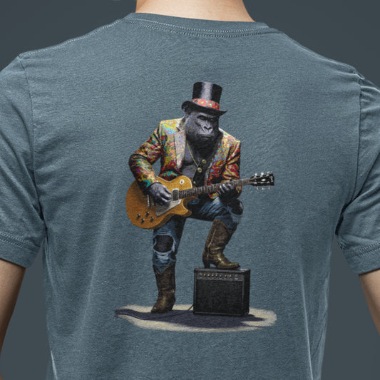 Guitar Gorilla Unisex t-shirt - Image on back