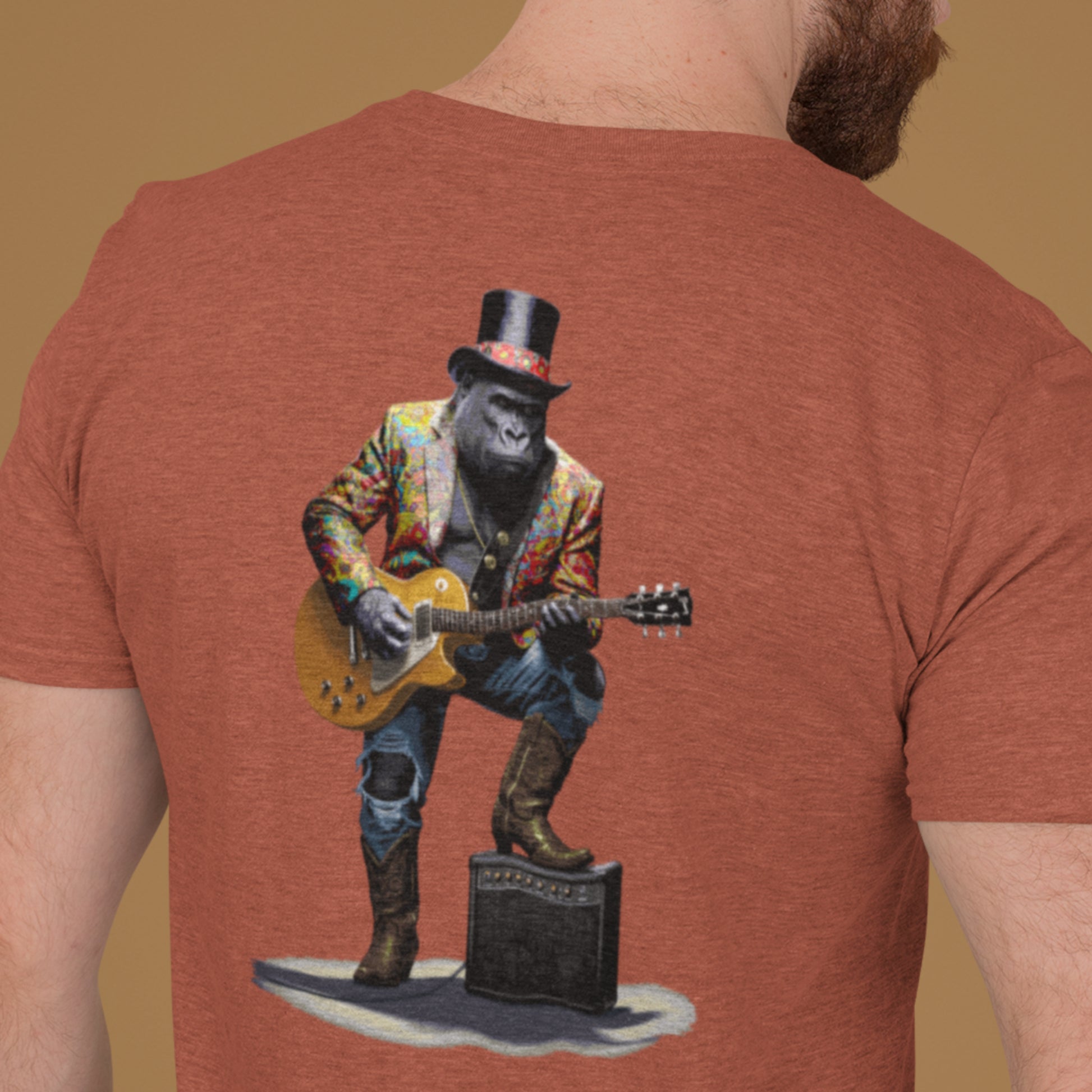 Guitar Gorilla Unisex t-shirt - Image on back