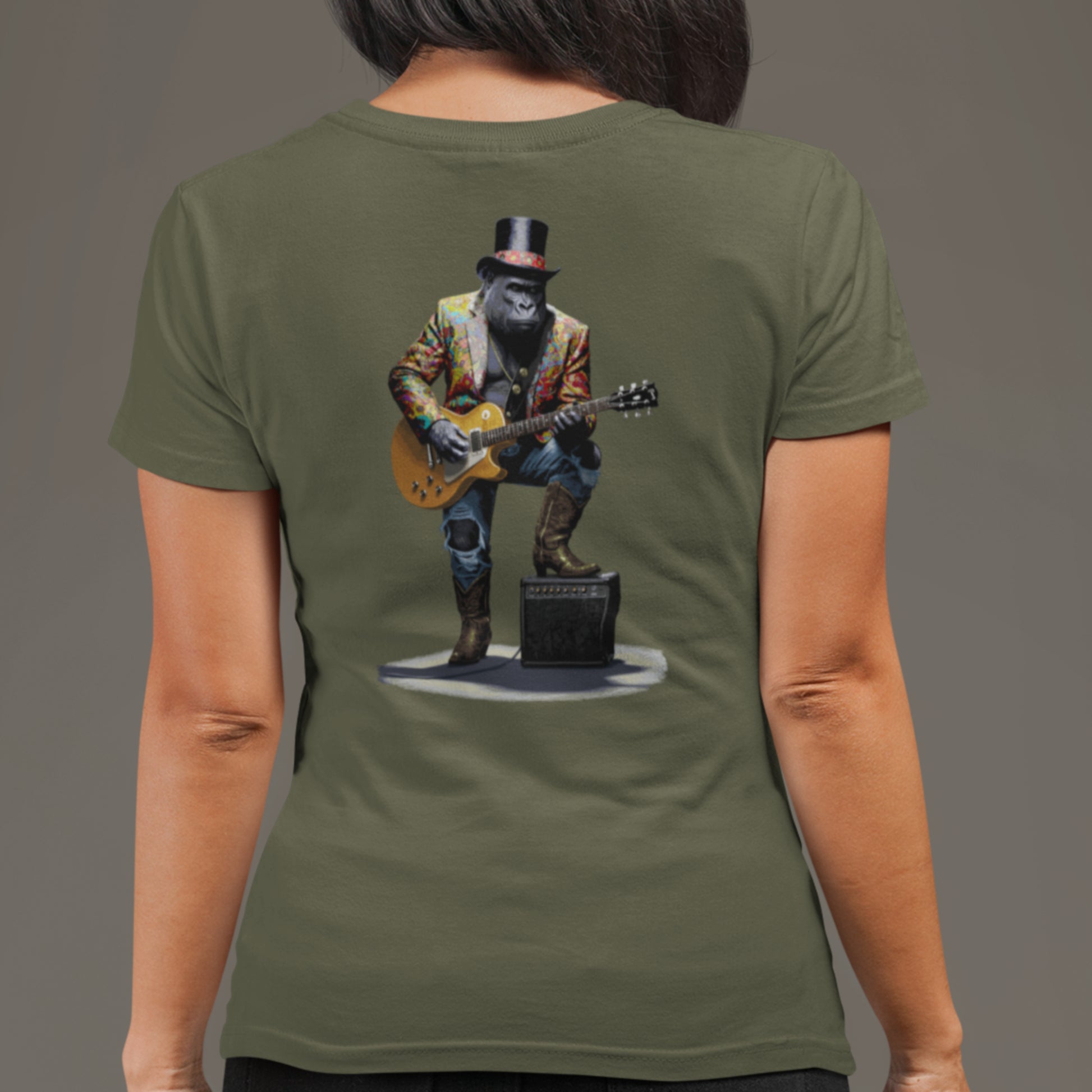 Guitar Gorilla Unisex t-shirt - Image on back