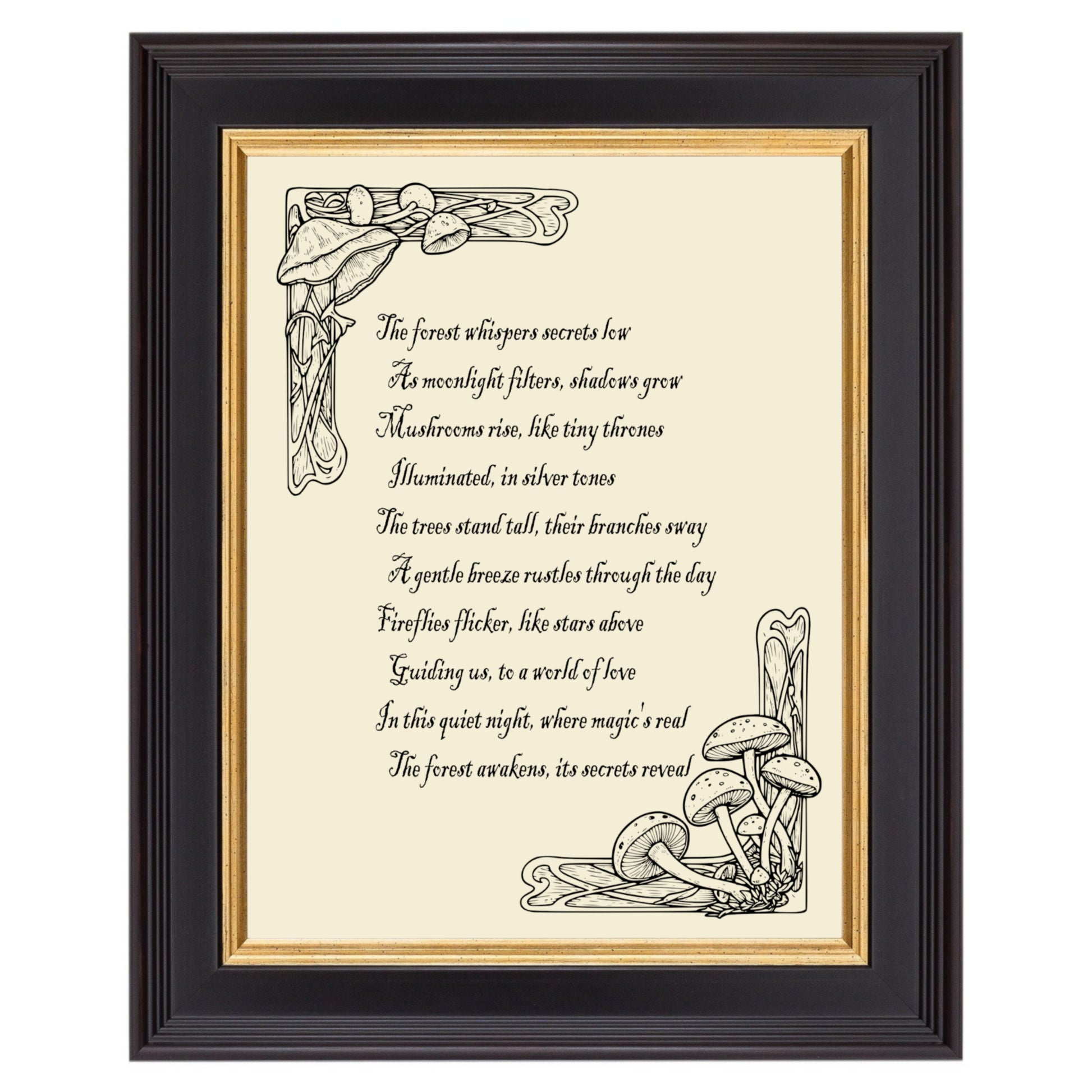 Digital Border Frames - Mushroom theme - Vintage styled Clipart, Wedding Invite Card Making