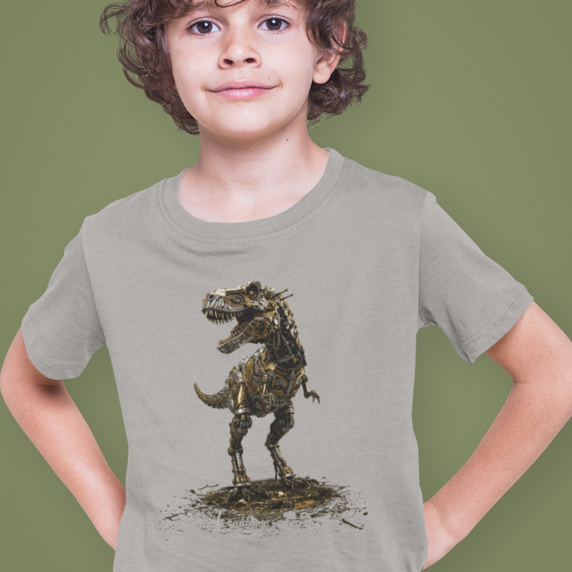 Steampunk T-rex Youth classic tee, Mechanical Tyrannosaurus