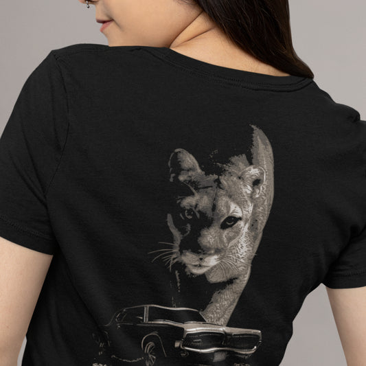 Classic Car Shirt featuring 69 Cougar, Unisex t-shirt with 1969 Mercury Cougar and cougar cat