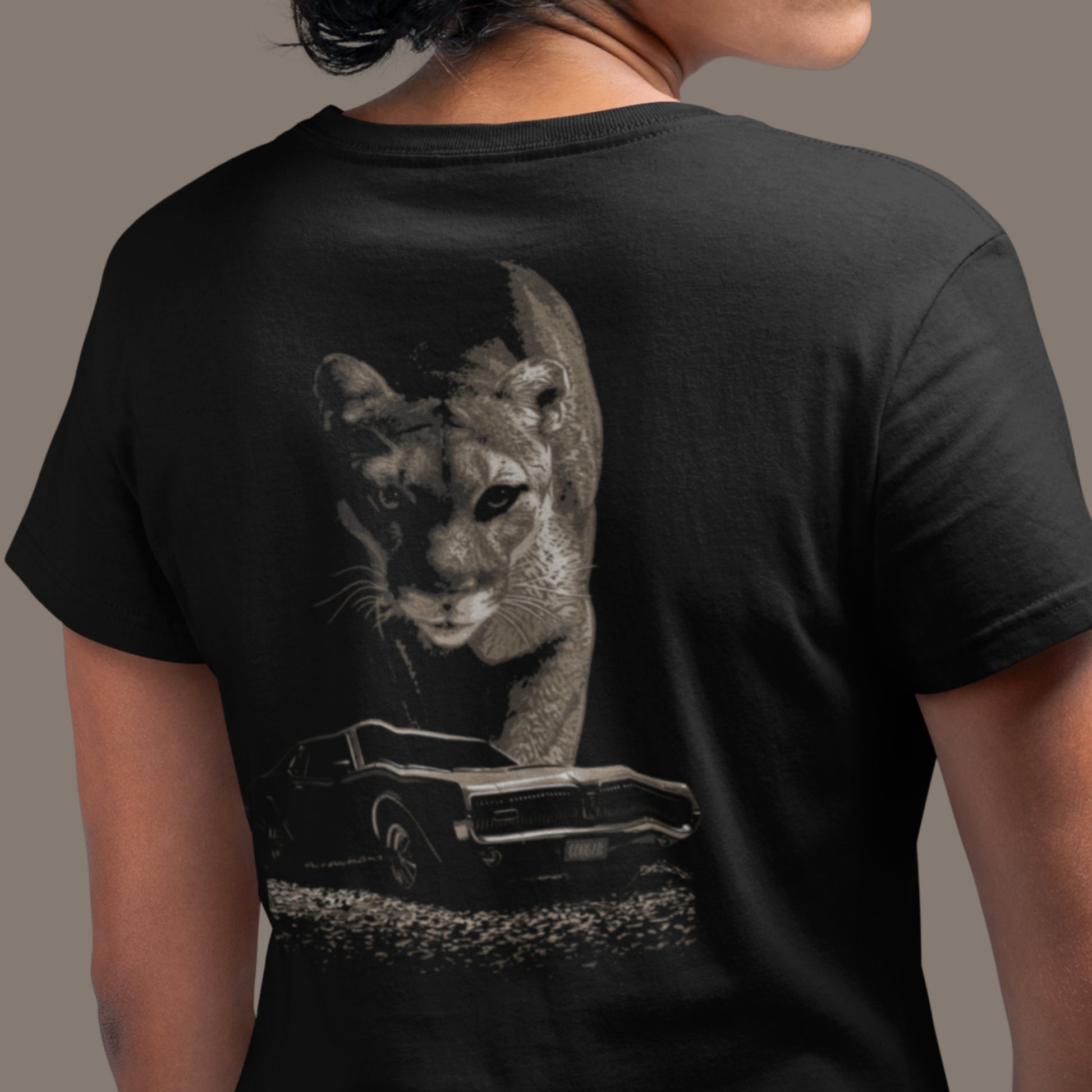 Classic Car Shirt featuring 69 Cougar, Unisex t-shirt with 1969 Mercury Cougar and cougar cat