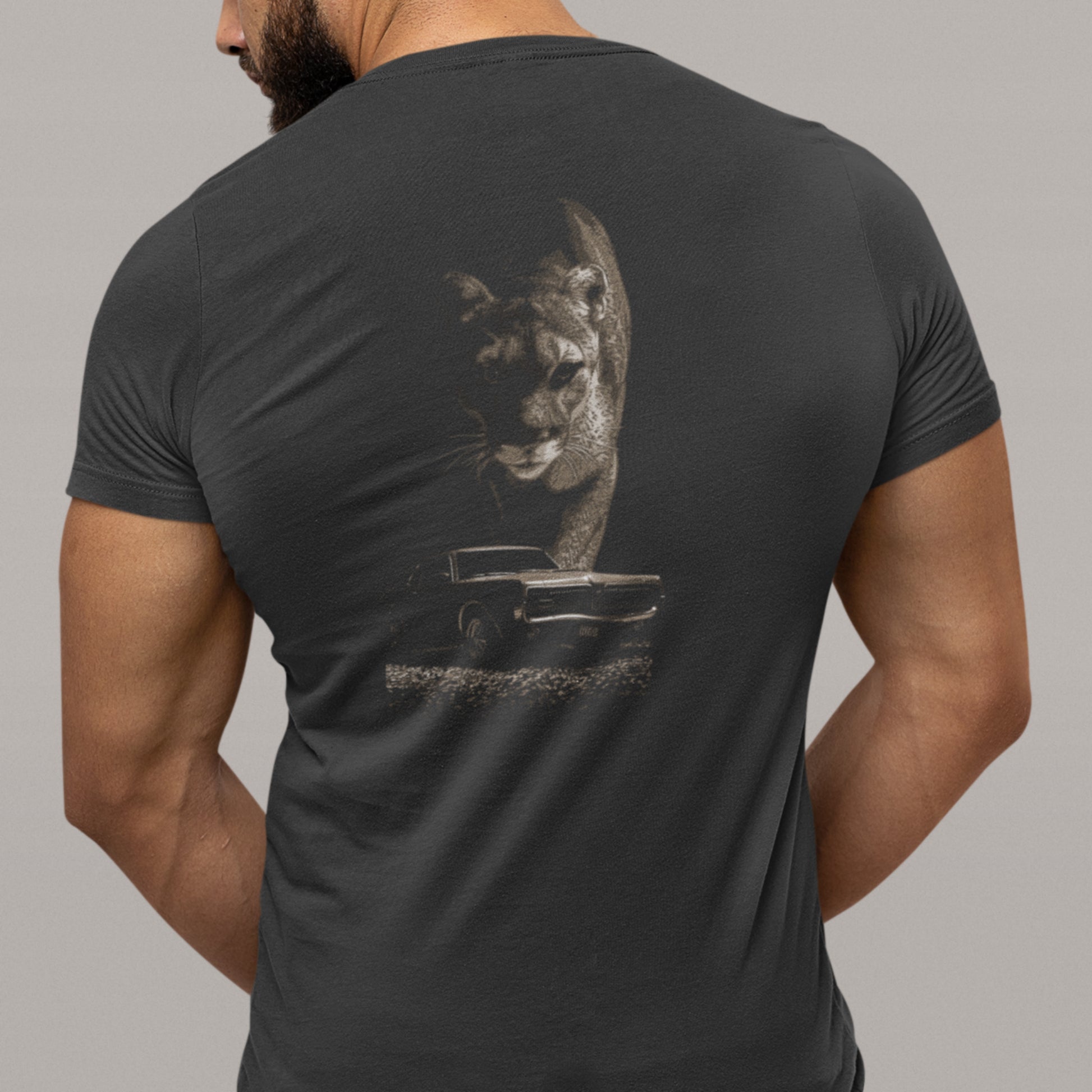 Classic Car Shirt featuring 69 Cougar, Unisex t-shirt with 1969 Mercury Cougar and cougar cat