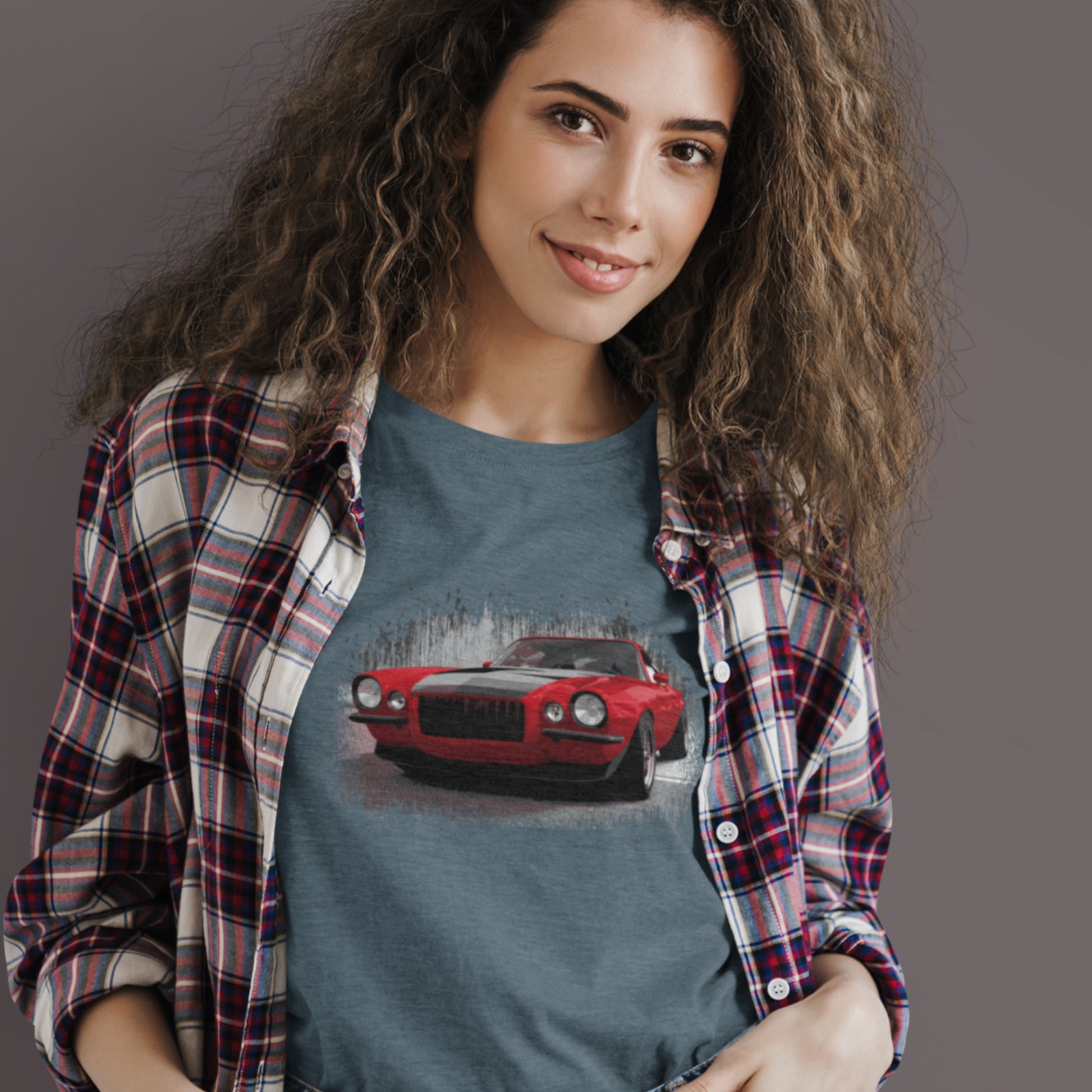 Classic Car Shirt featuring a Red 1970 Camaro - Unisex t-shirt with 70 Chevrolet Camaro