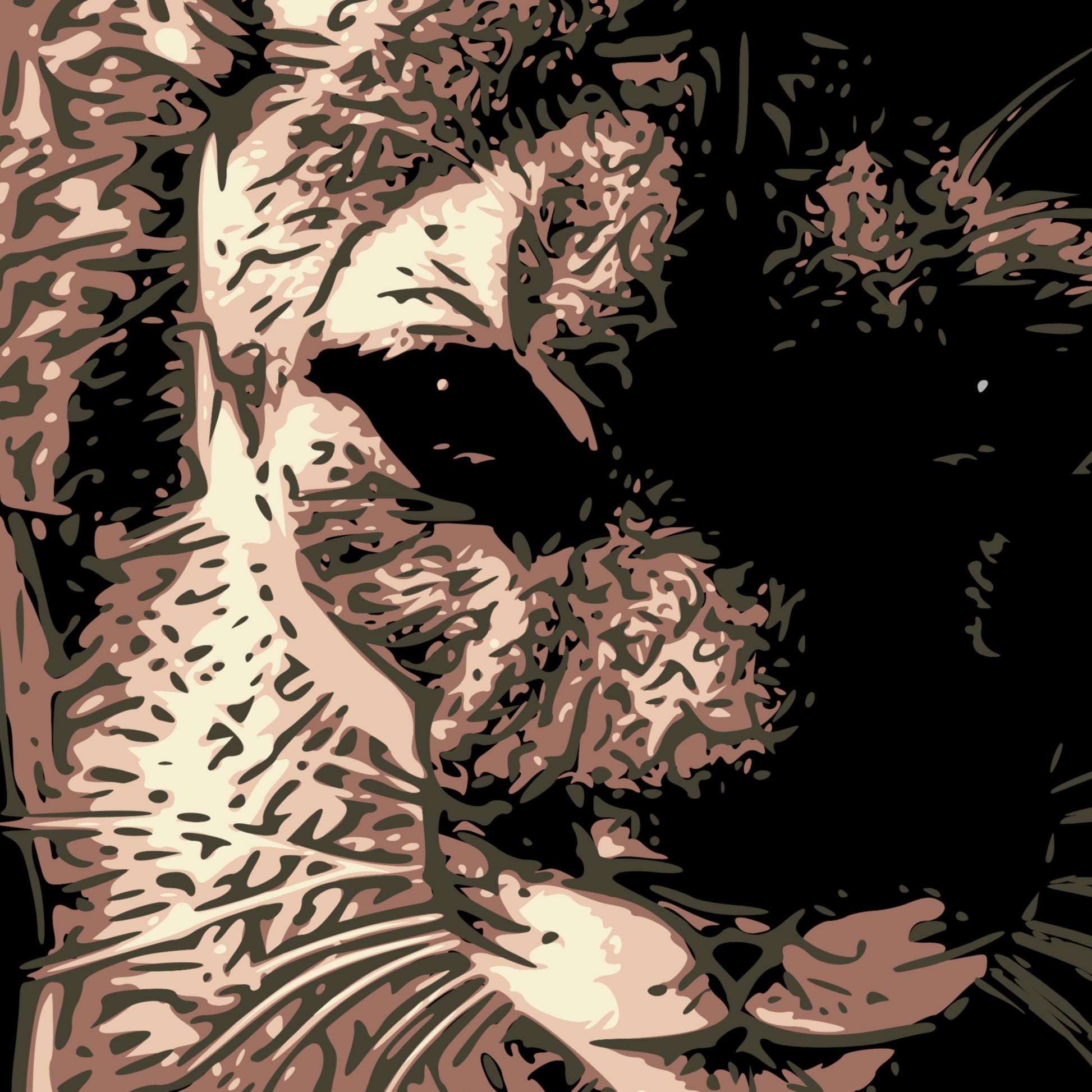 Wildlife Unisex t-shirt - Prowling Mountain Lion Tee - Image on back - Cougar, Catamount