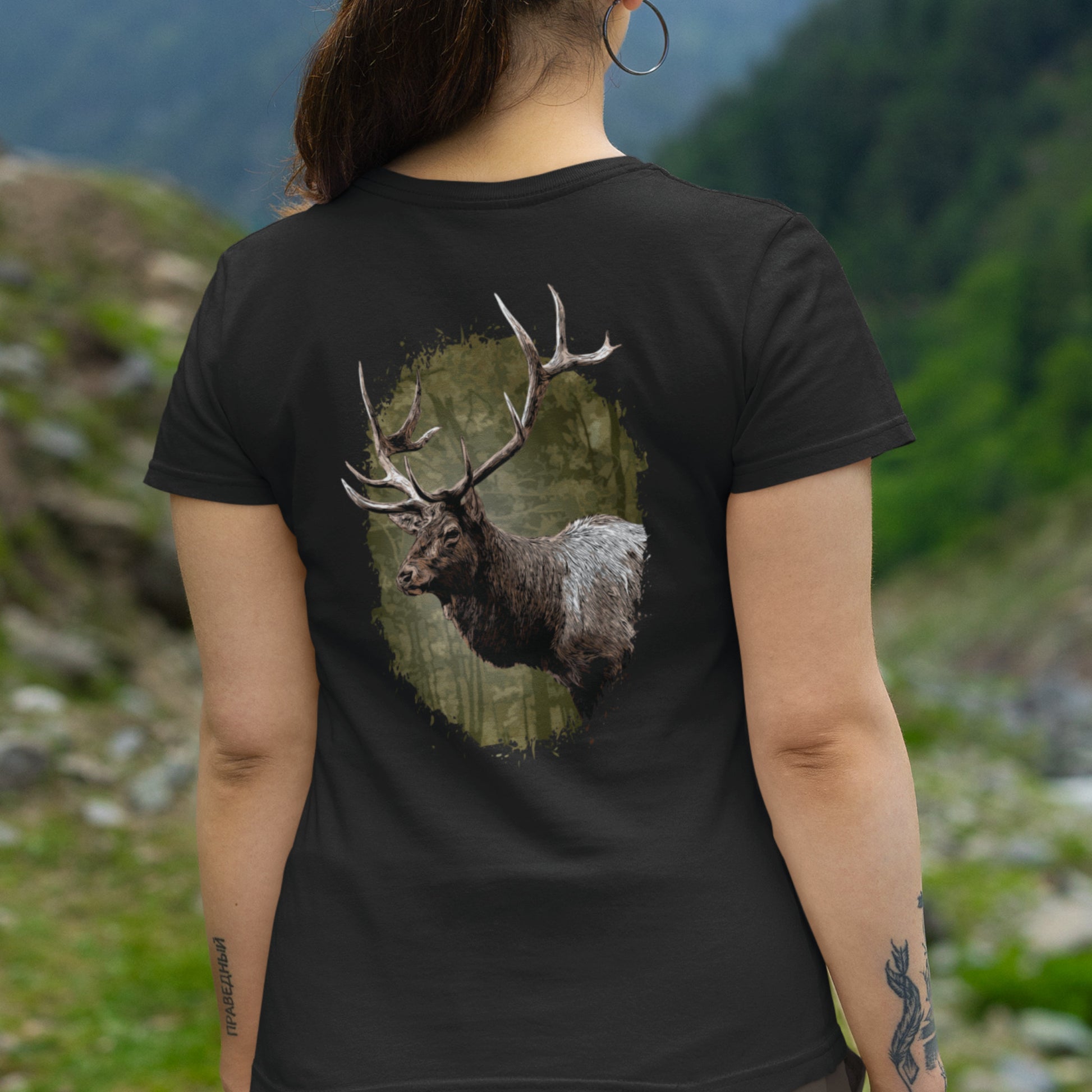 Majestic Bull Elk Unisex classic tee - image on back