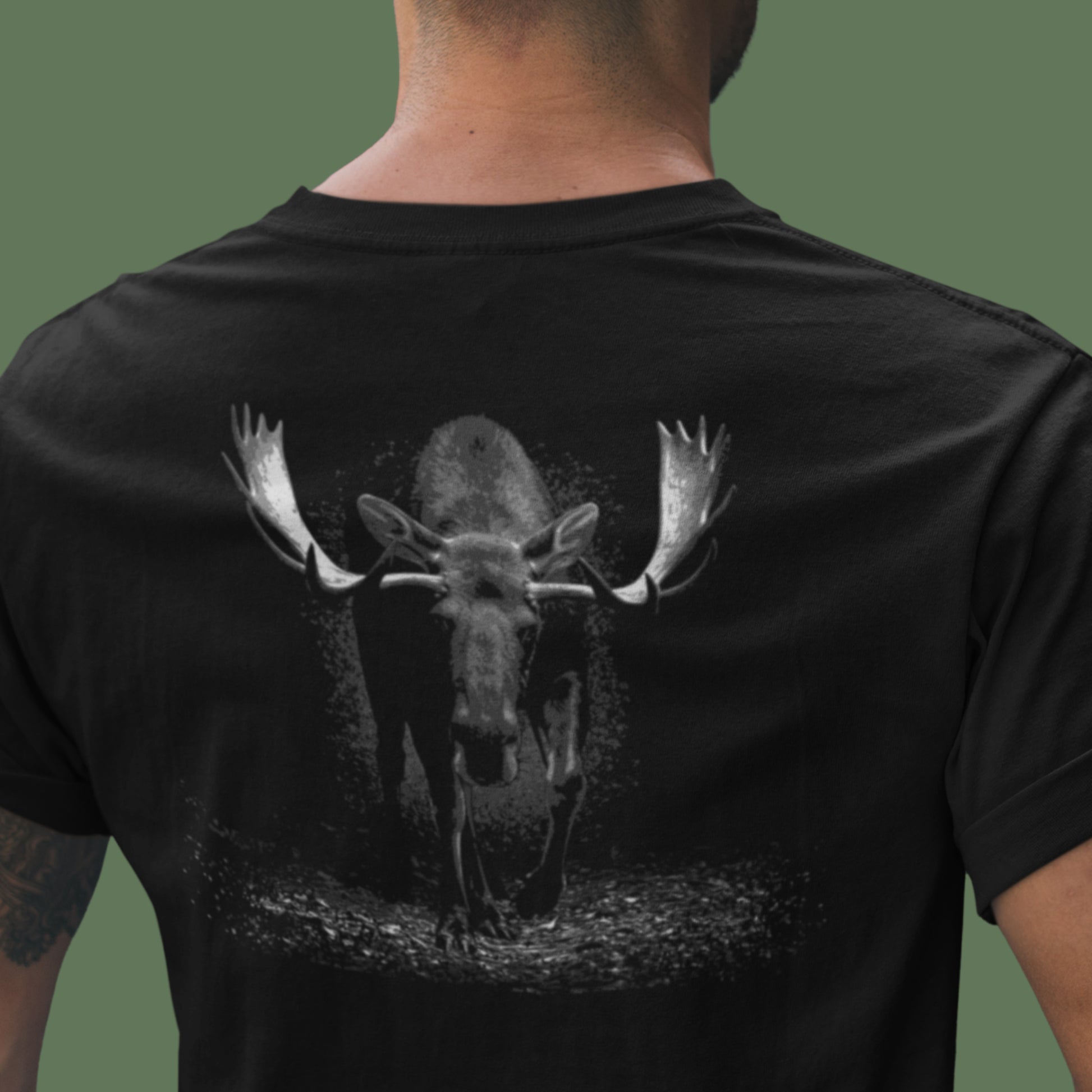Moose Unisex t-shirt - Majestic Moose nature / outdoors / North American animals image on back