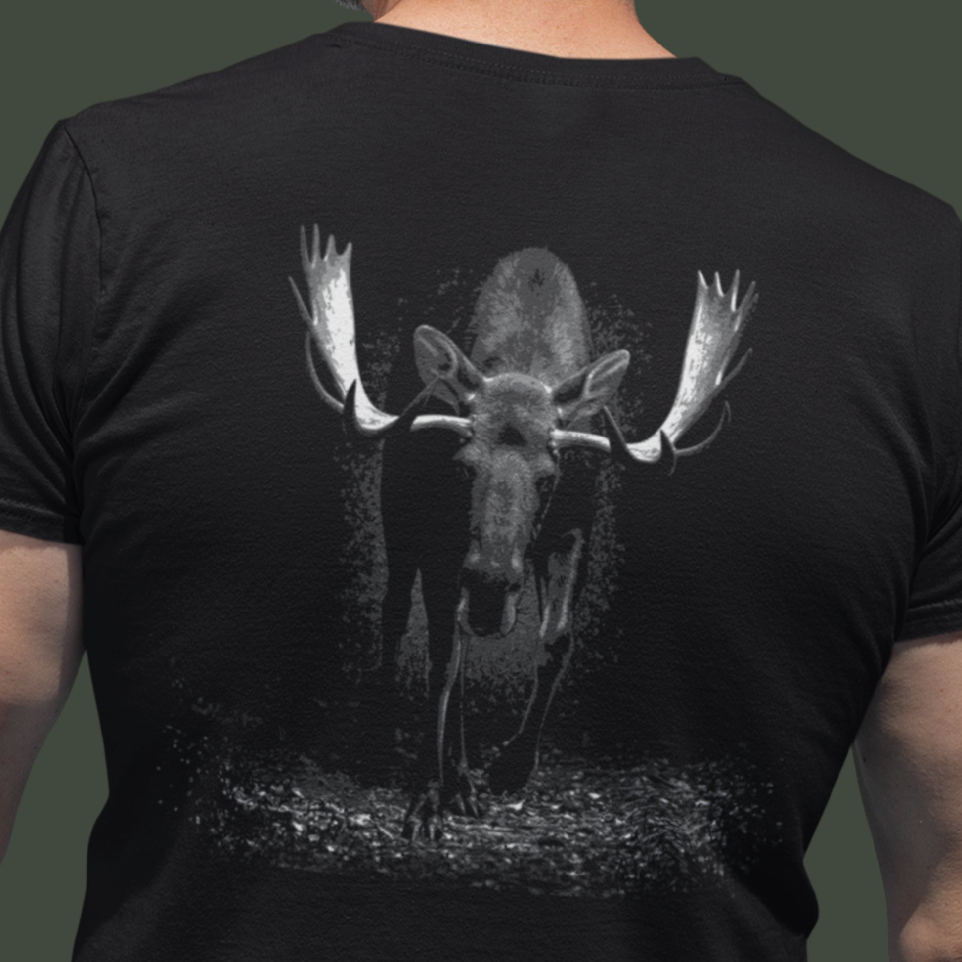 Moose Unisex t-shirt - Majestic Moose nature / outdoors / North American animals image on back