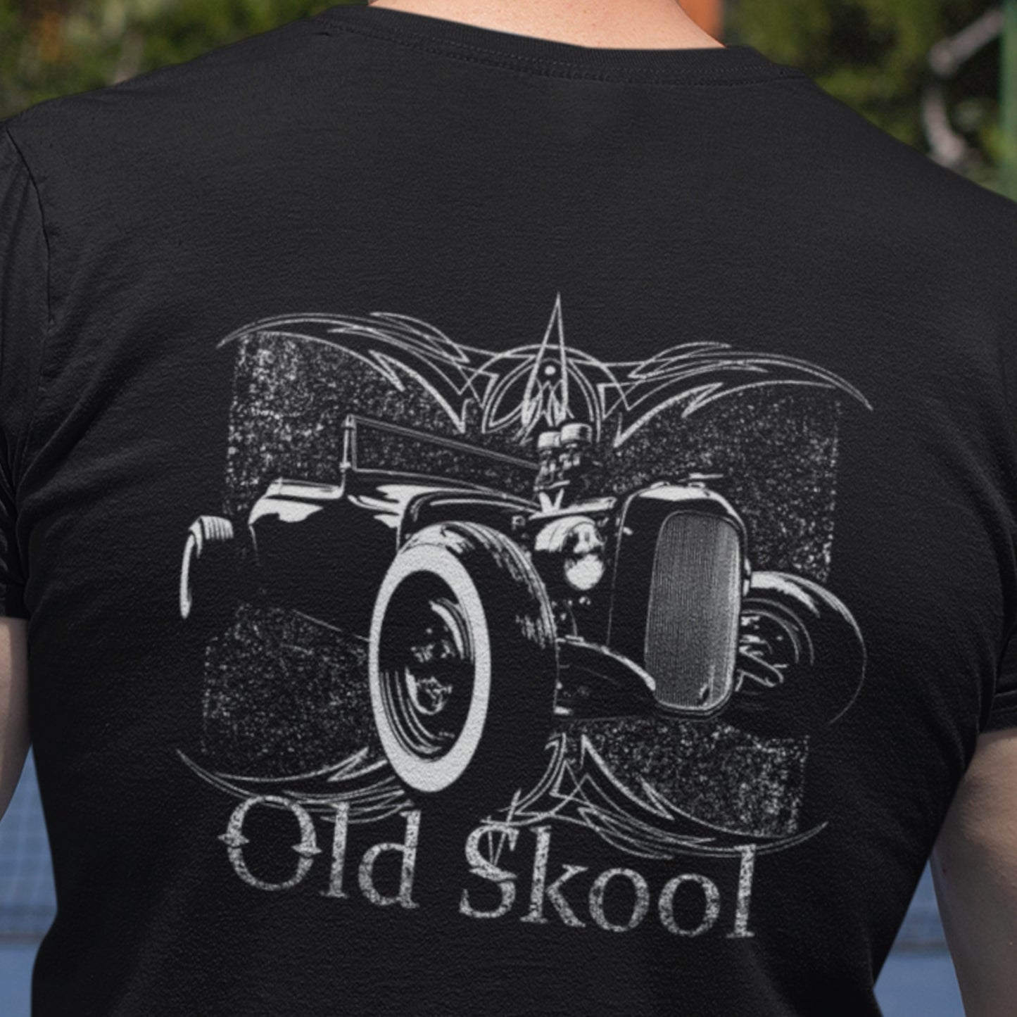 Old Skool Hot Rod Roadster Unisex classic tee - image on back