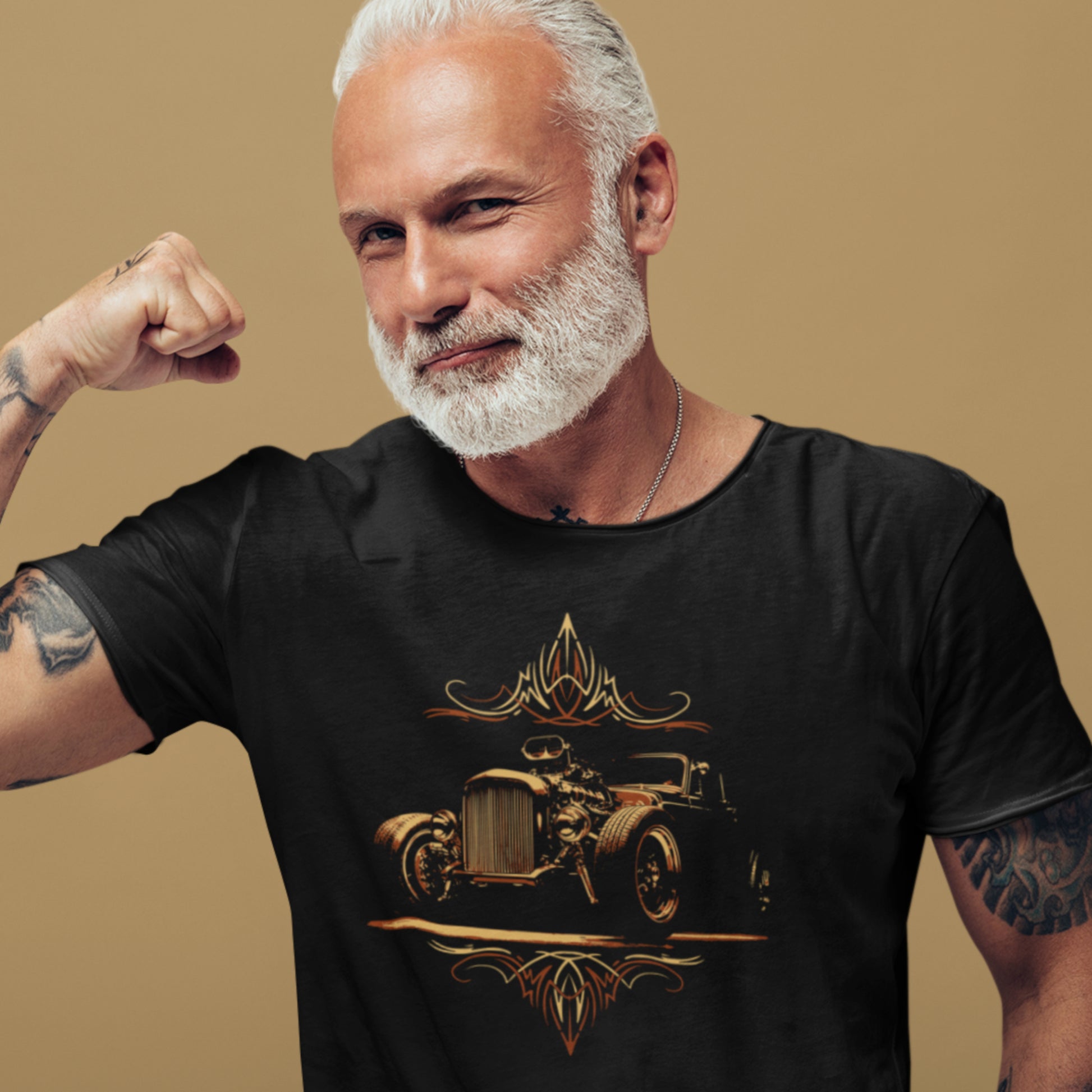 Hot Rod with Pinstripes T-Shirt: 1932 Ford Hot Rod Unisex Tee