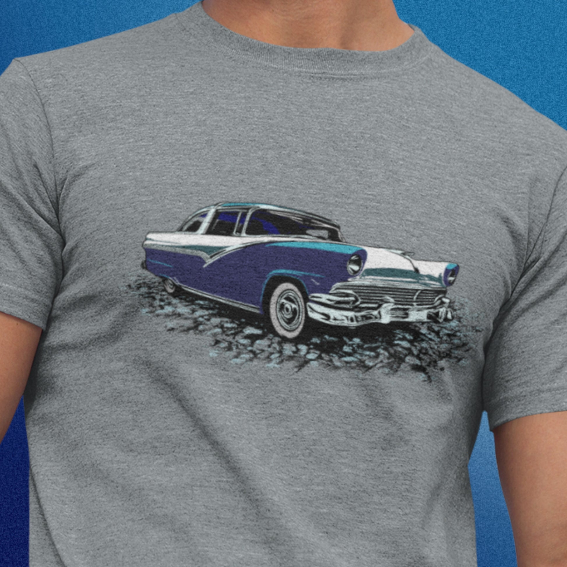 1956 Ford Crown Victoria Unisex t-shirt, original design 56 blue and white Crown Vic