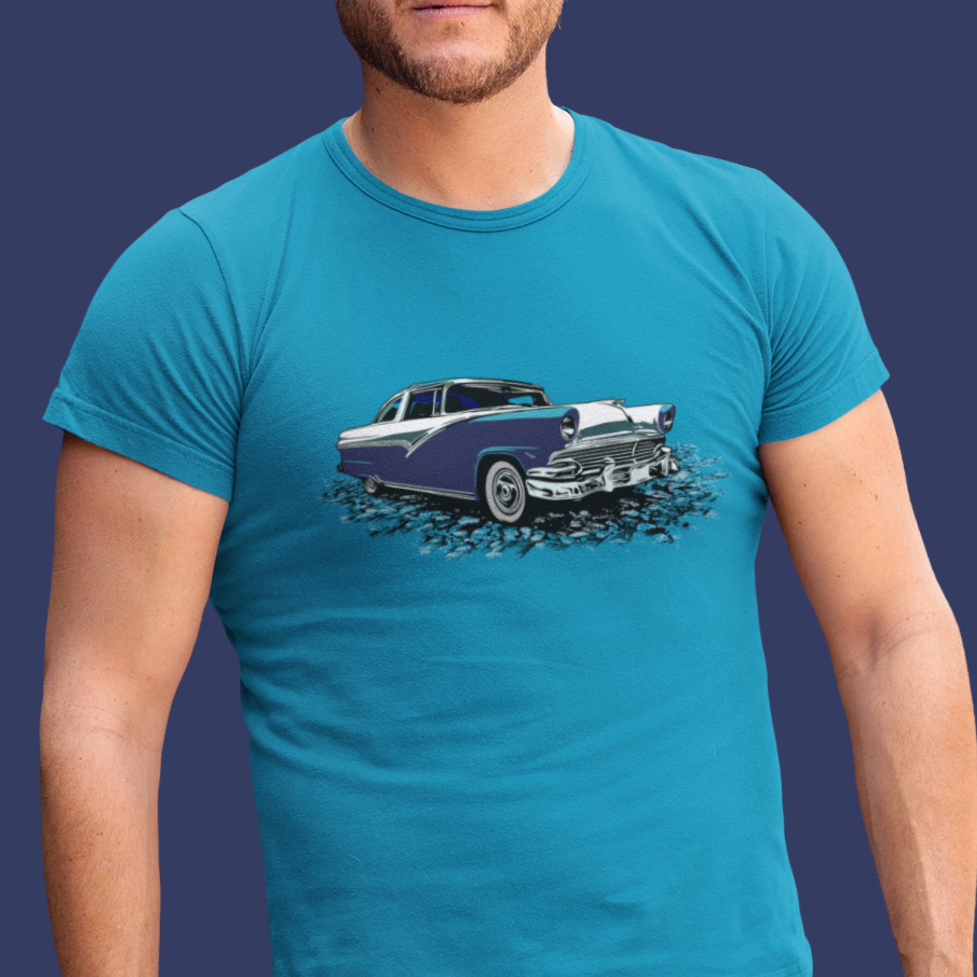 1956 Ford Crown Victoria Unisex t-shirt, original design 56 blue and white Crown Vic