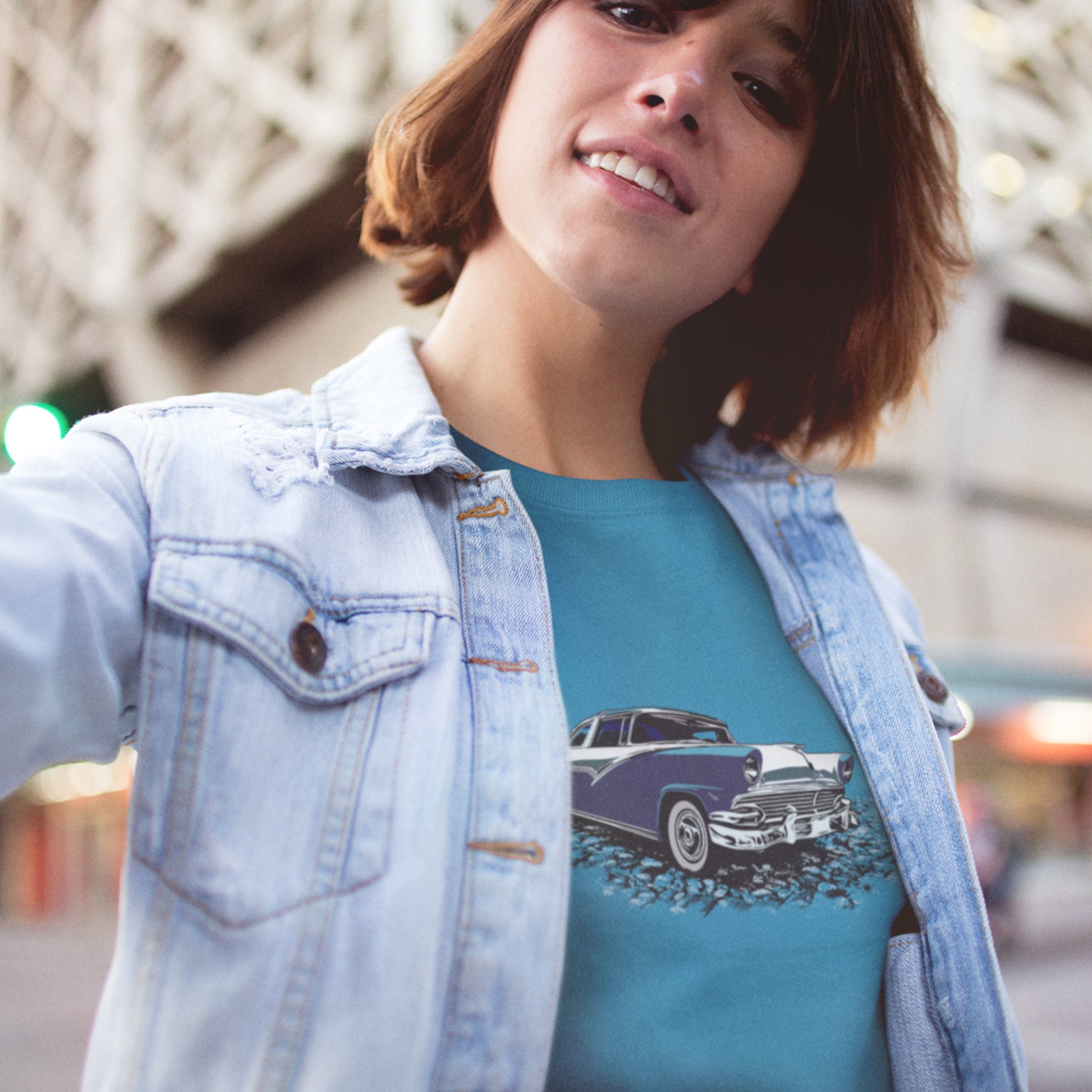 1956 Ford Crown Victoria Unisex t-shirt, original design 56 blue and white Crown Vic