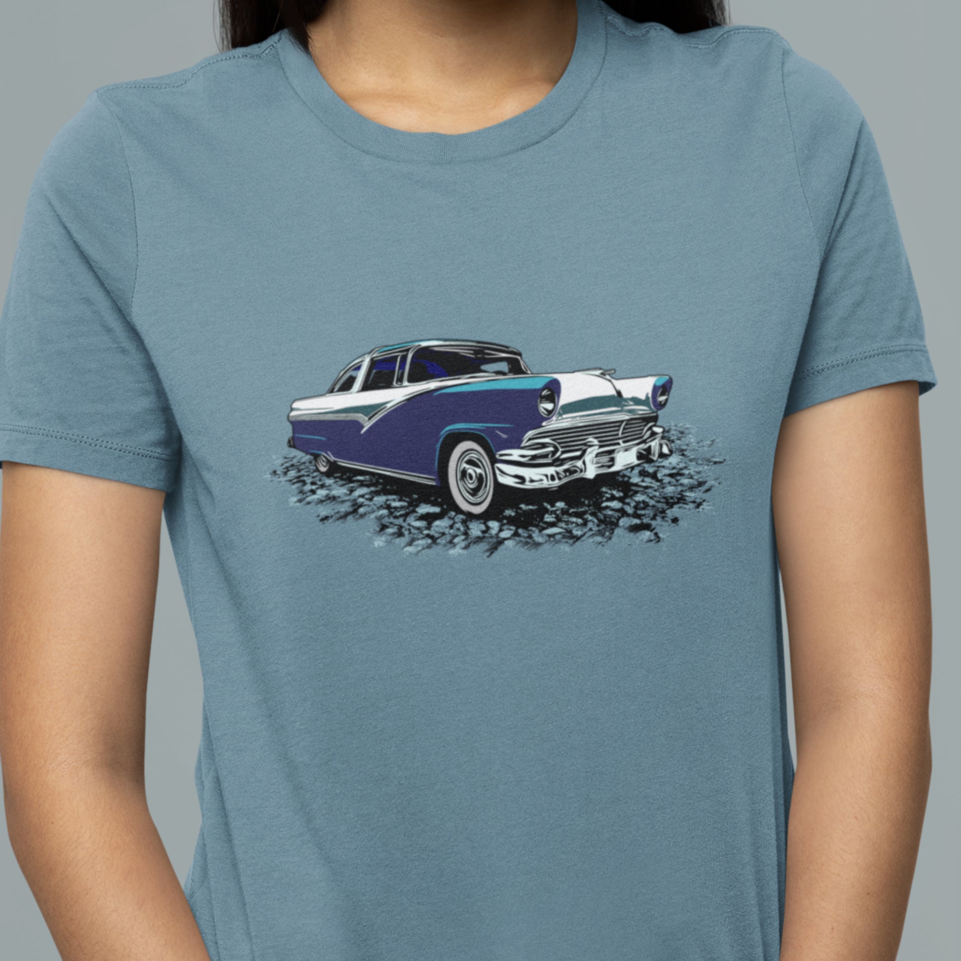 1956 Ford Crown Victoria Unisex t-shirt, original design 56 blue and white Crown Vic