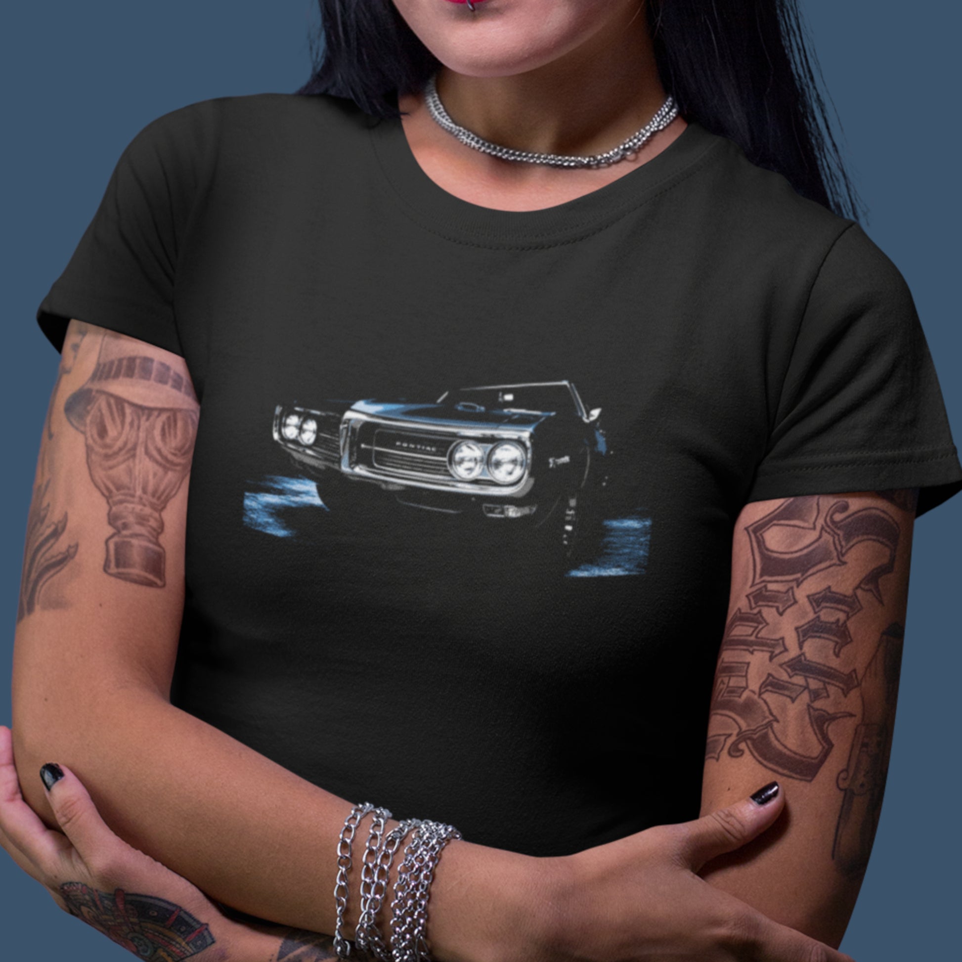 68 Pontiac Firebird T-Shirt: Blue Muscle Car Tee