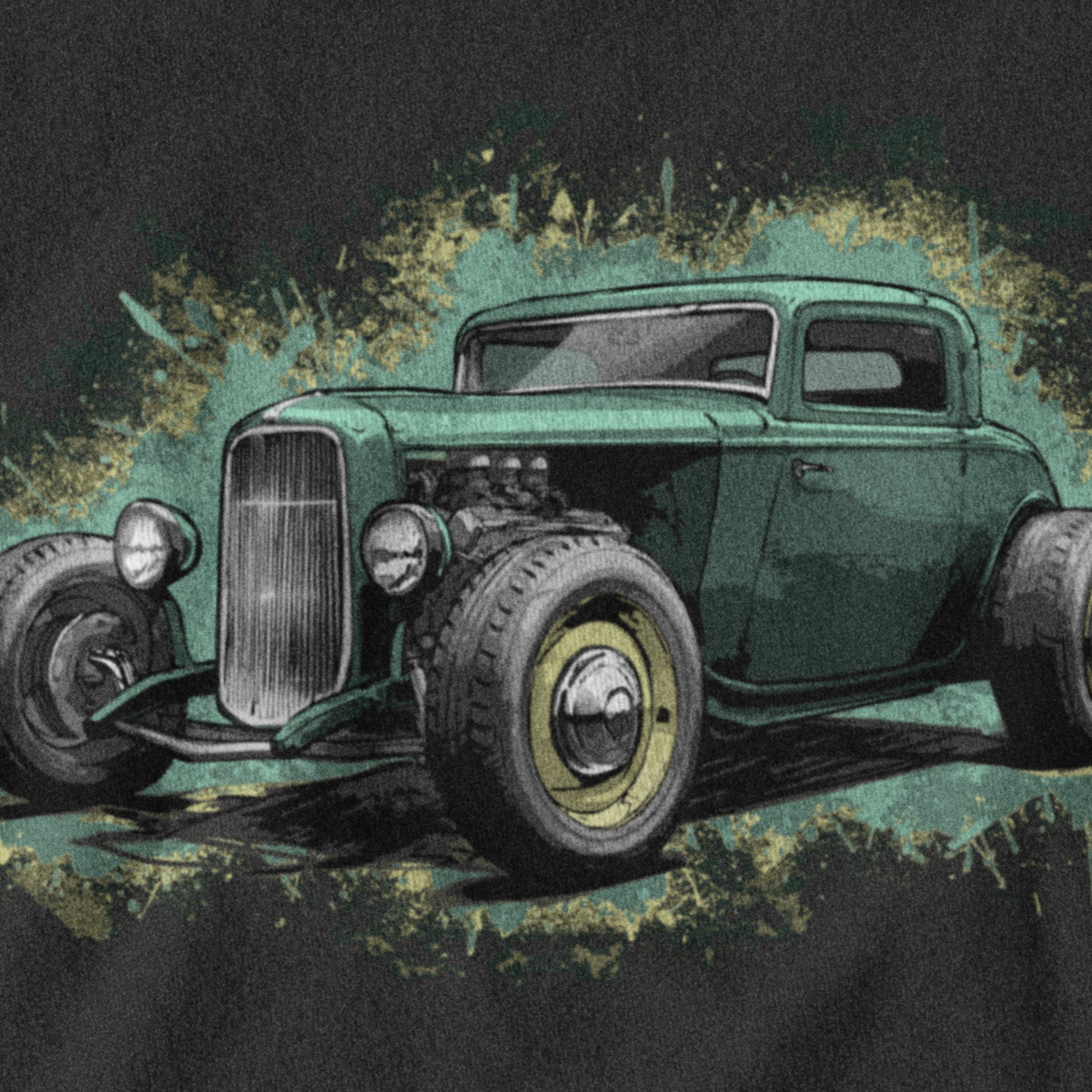 32 Ford Hot Rod Unisex t-shirt: Green 1932 Ford Coupe