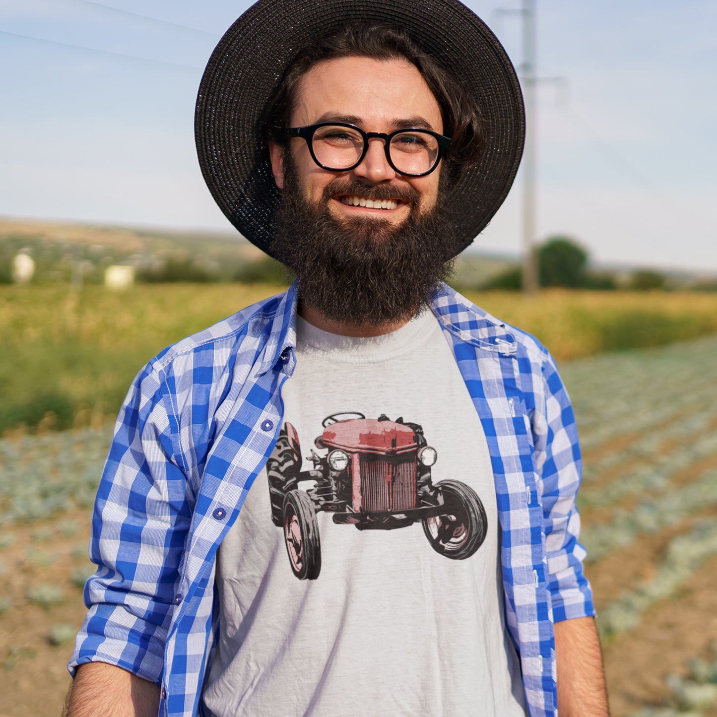Rustic Farming - Red Vintage Farm Tractor Unisex t-shirt - Antique Ford Tractor
