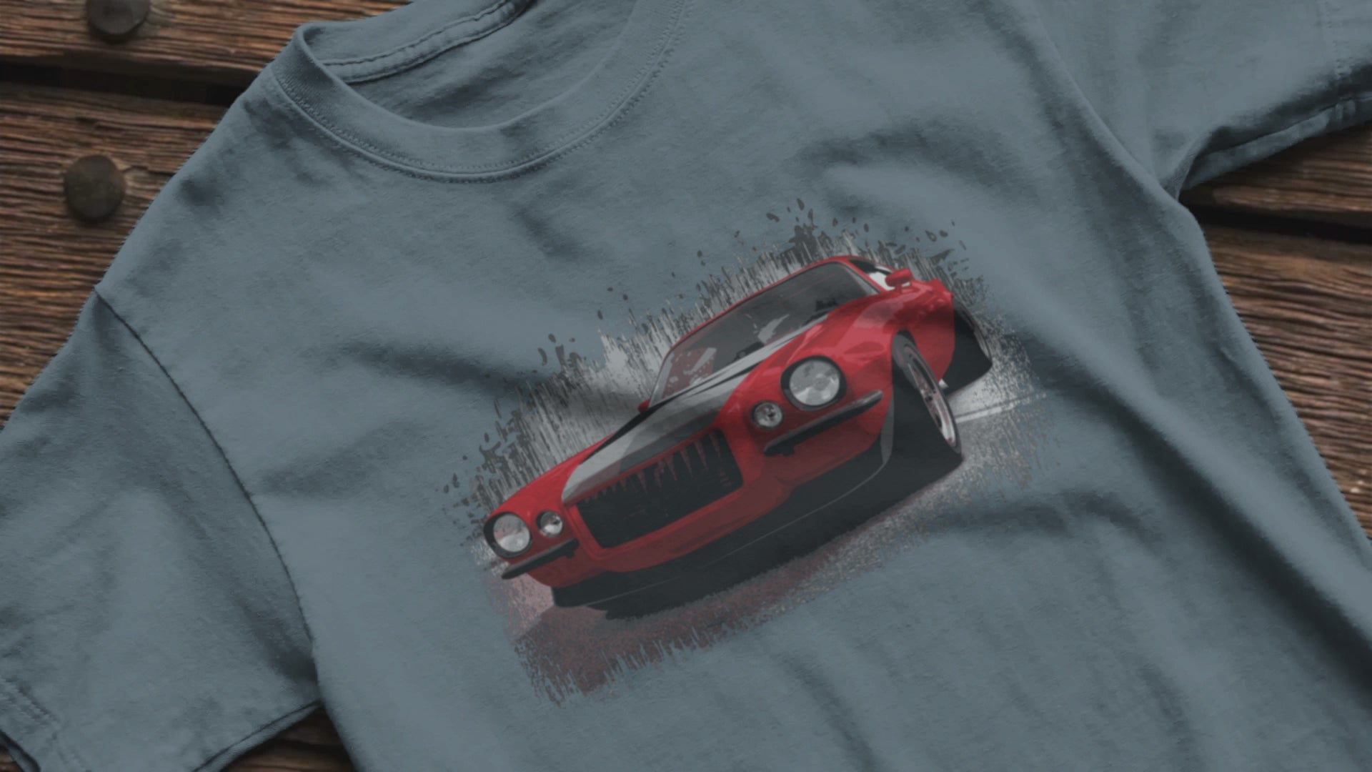 Classic Car Shirt featuring a Red 1970 Camaro - Unisex t-shirt with 70 Chevrolet Camaro