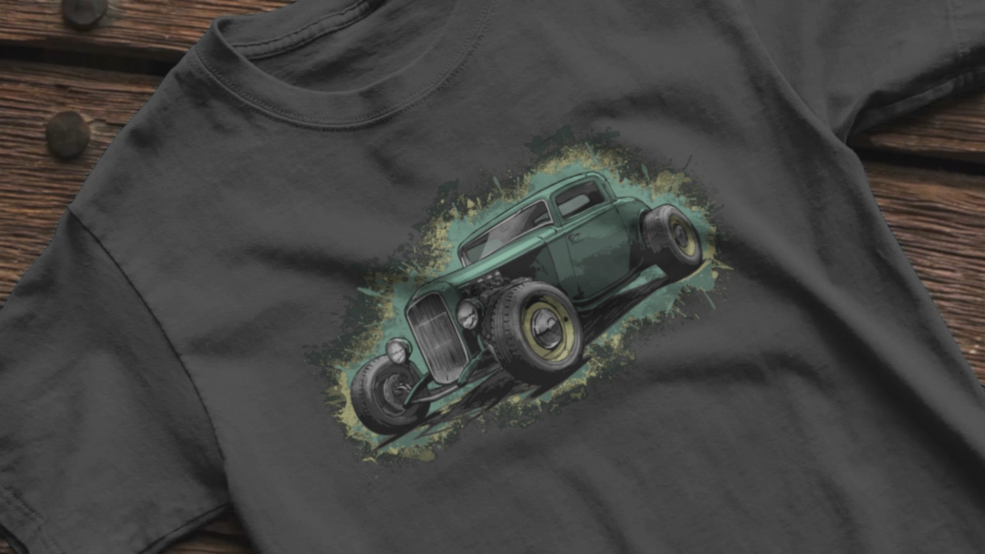 32 Ford Hot Rod Unisex t-shirt: Green 1932 Ford Coupe