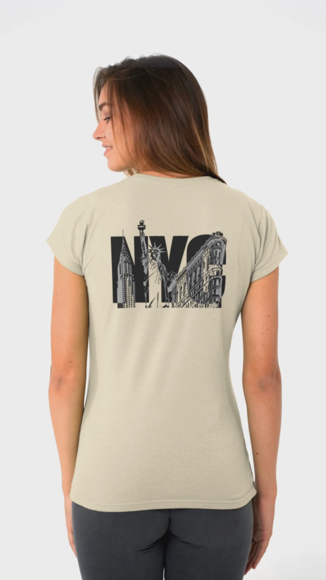 New York City Unisex t-shirt - NYC Landmarks image on back of shirt Empire State