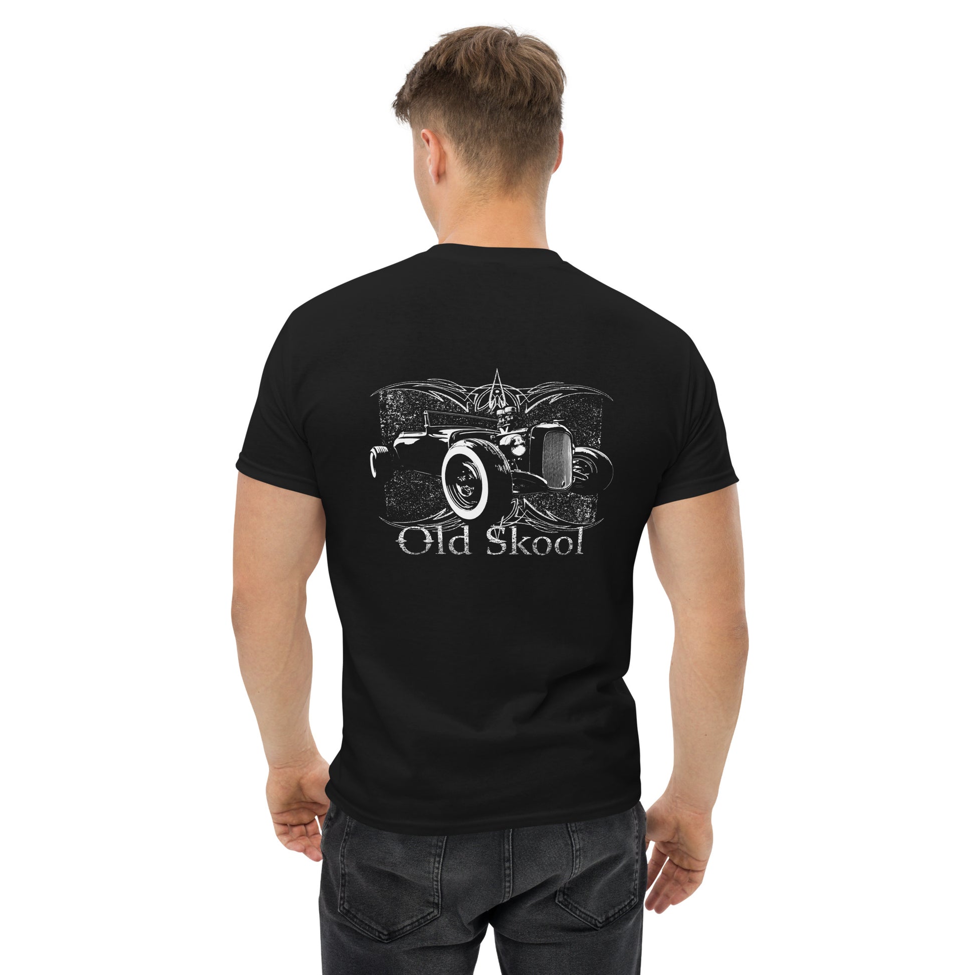 Old Skool Hot Rod Roadster Unisex classic tee - image on back