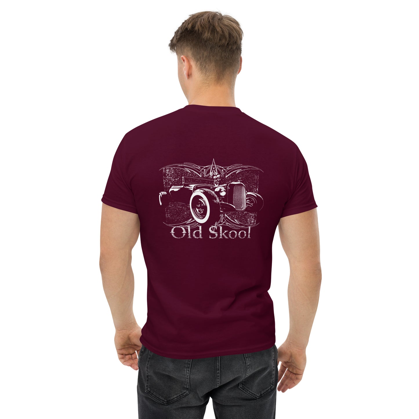 Old Skool Hot Rod Roadster Unisex classic tee - image on back