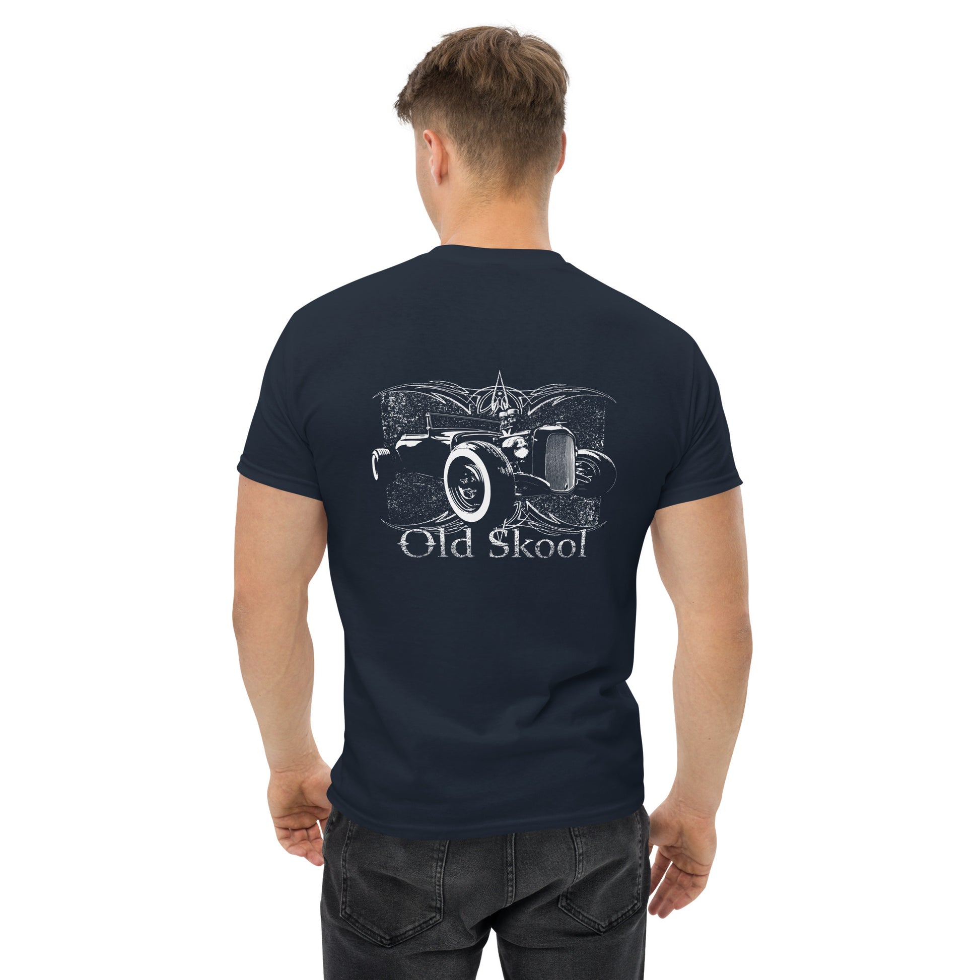 Old Skool Hot Rod Roadster Unisex classic tee - image on back