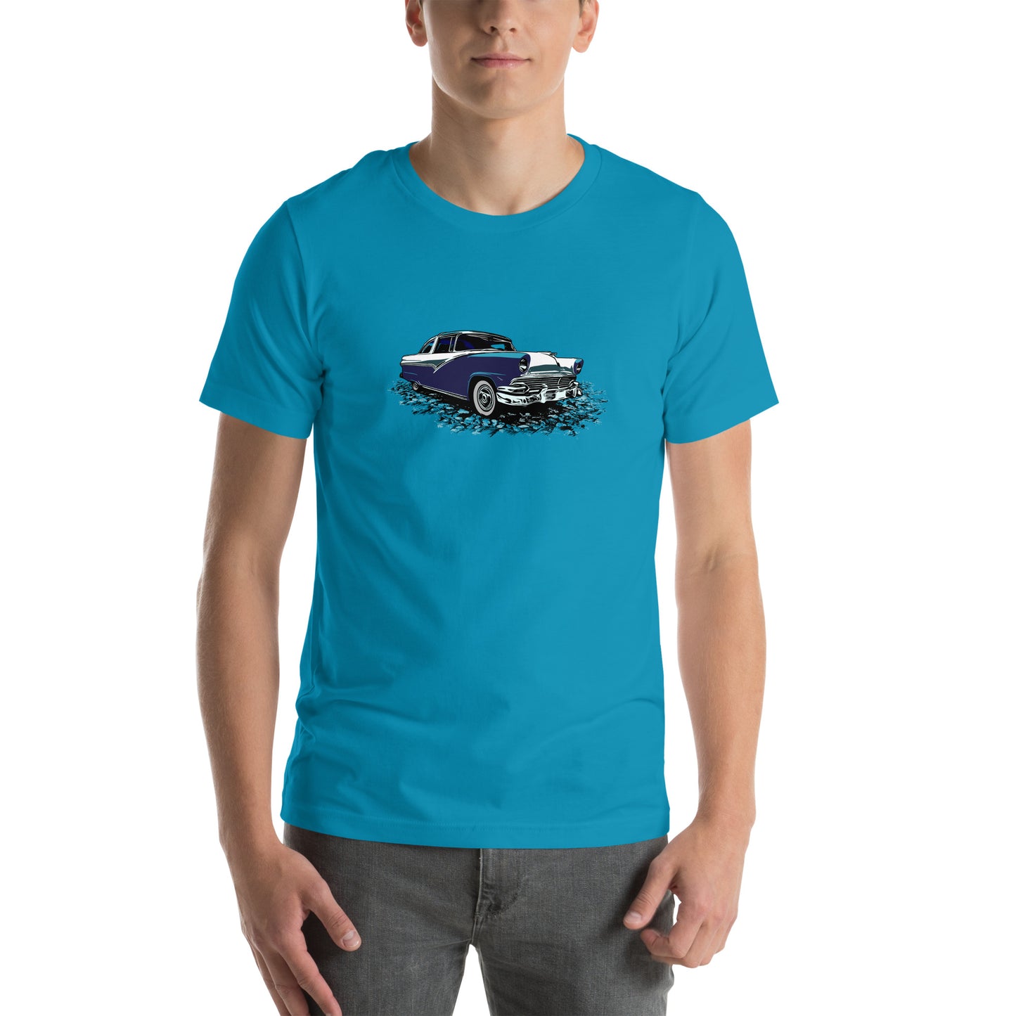 1956 Ford Crown Victoria Unisex t-shirt, original design 56 blue and white Crown Vic
