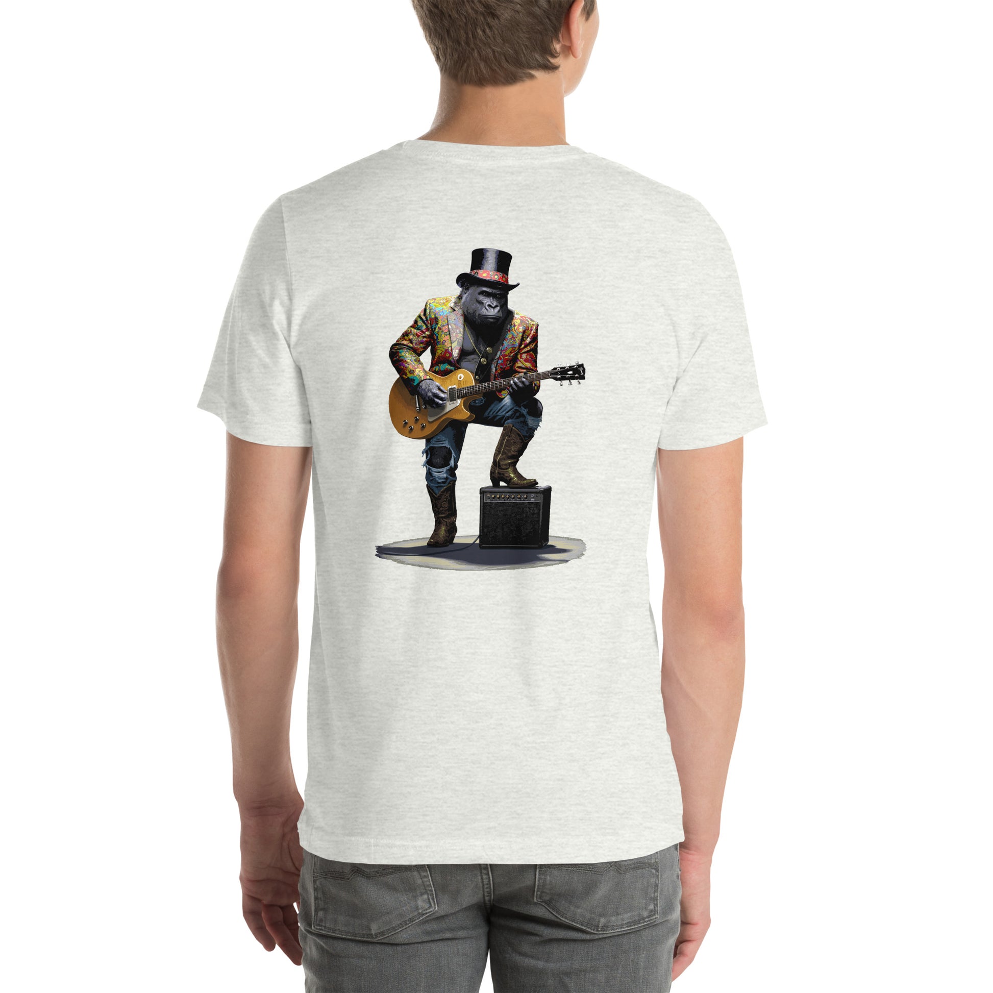 Guitar Gorilla Unisex t-shirt - Image on back