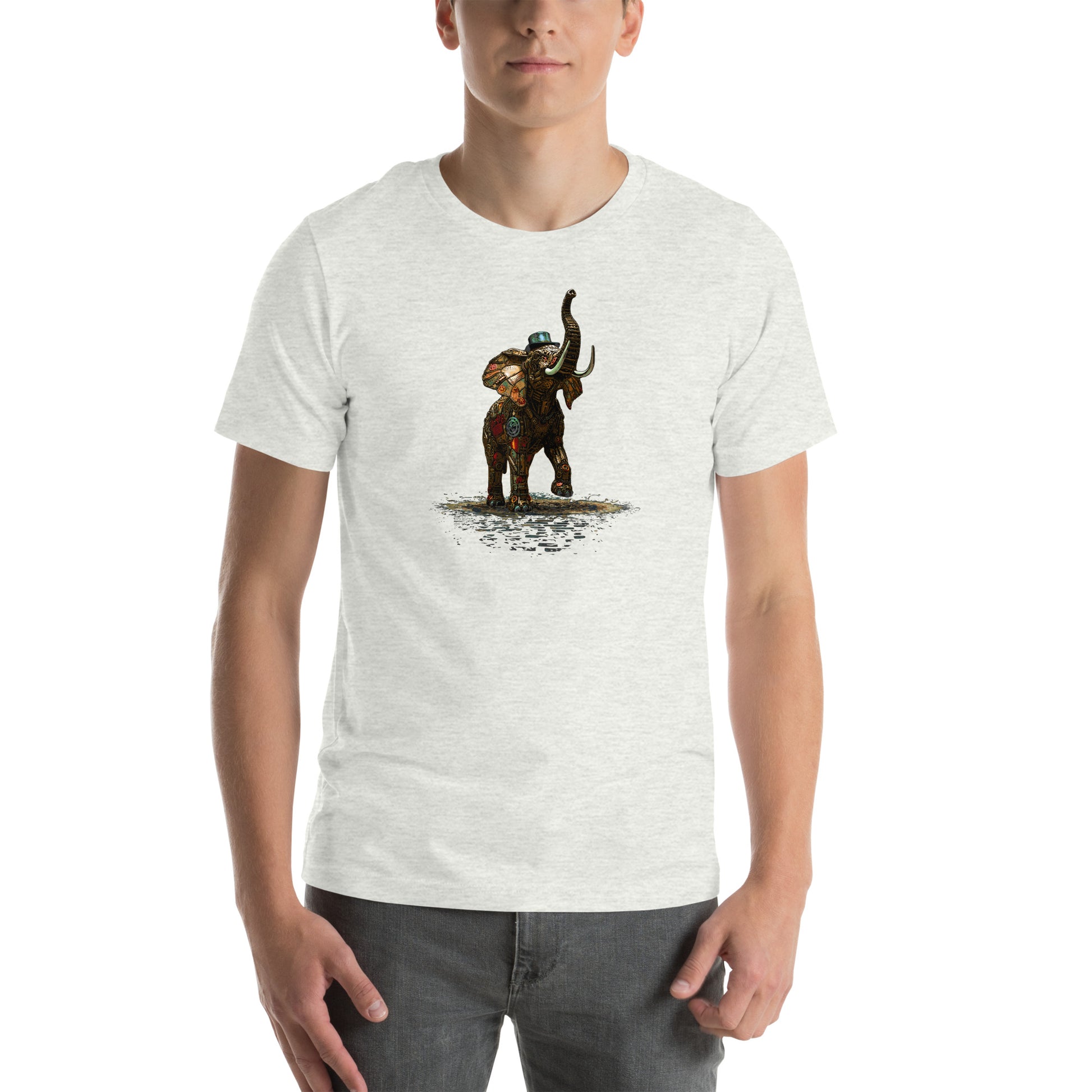 Steampunk Elephant T-shirt, mechanical pachyderm with top hat Unisex Tee