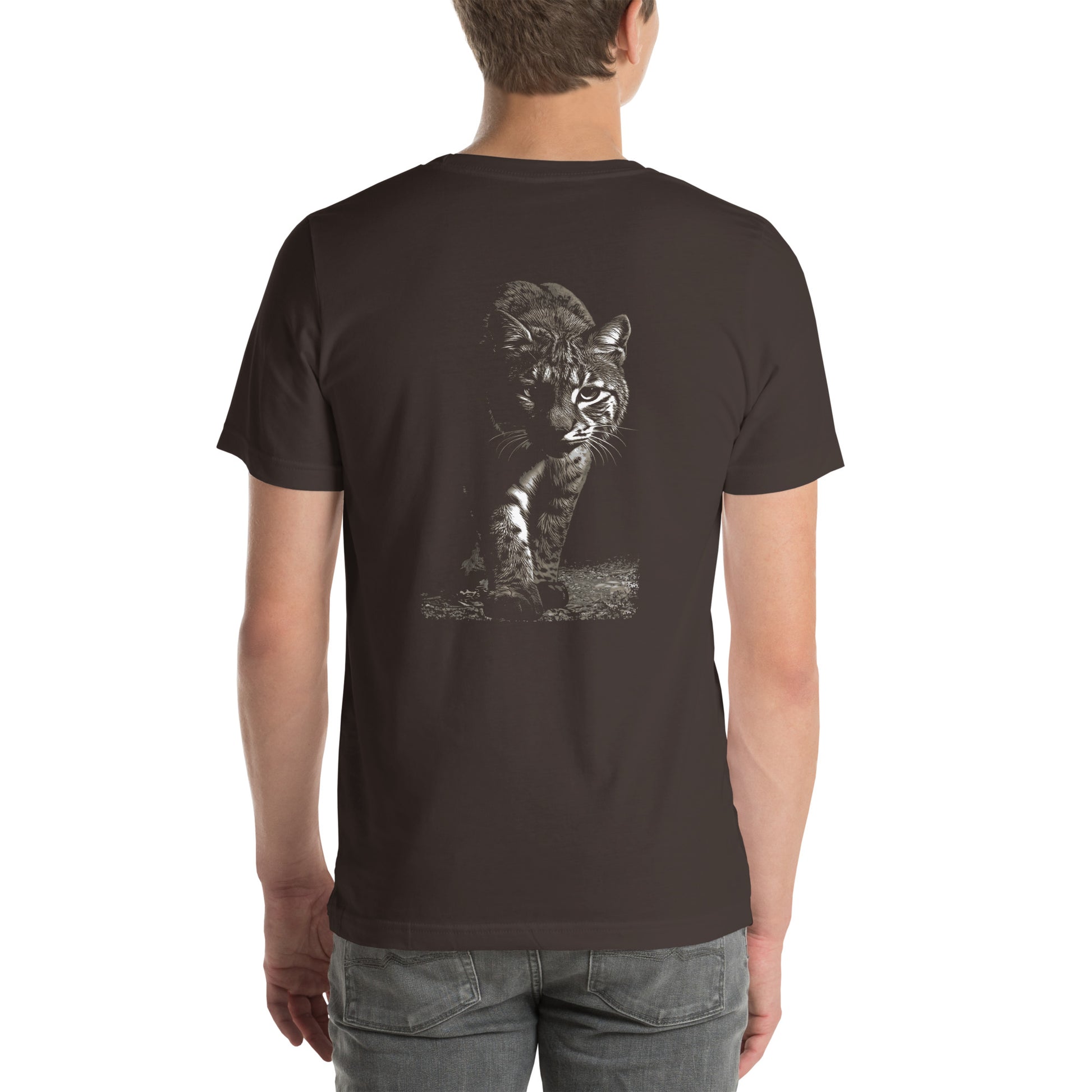 Wildlife Unisex t-shirt - Prowling Bobcat Tee - Image on back