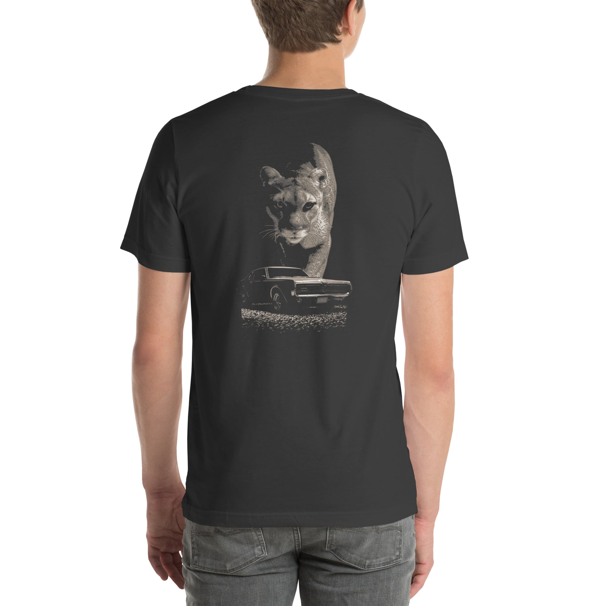 Classic Car Shirt featuring 69 Cougar, Unisex t-shirt with 1969 Mercury Cougar and cougar cat