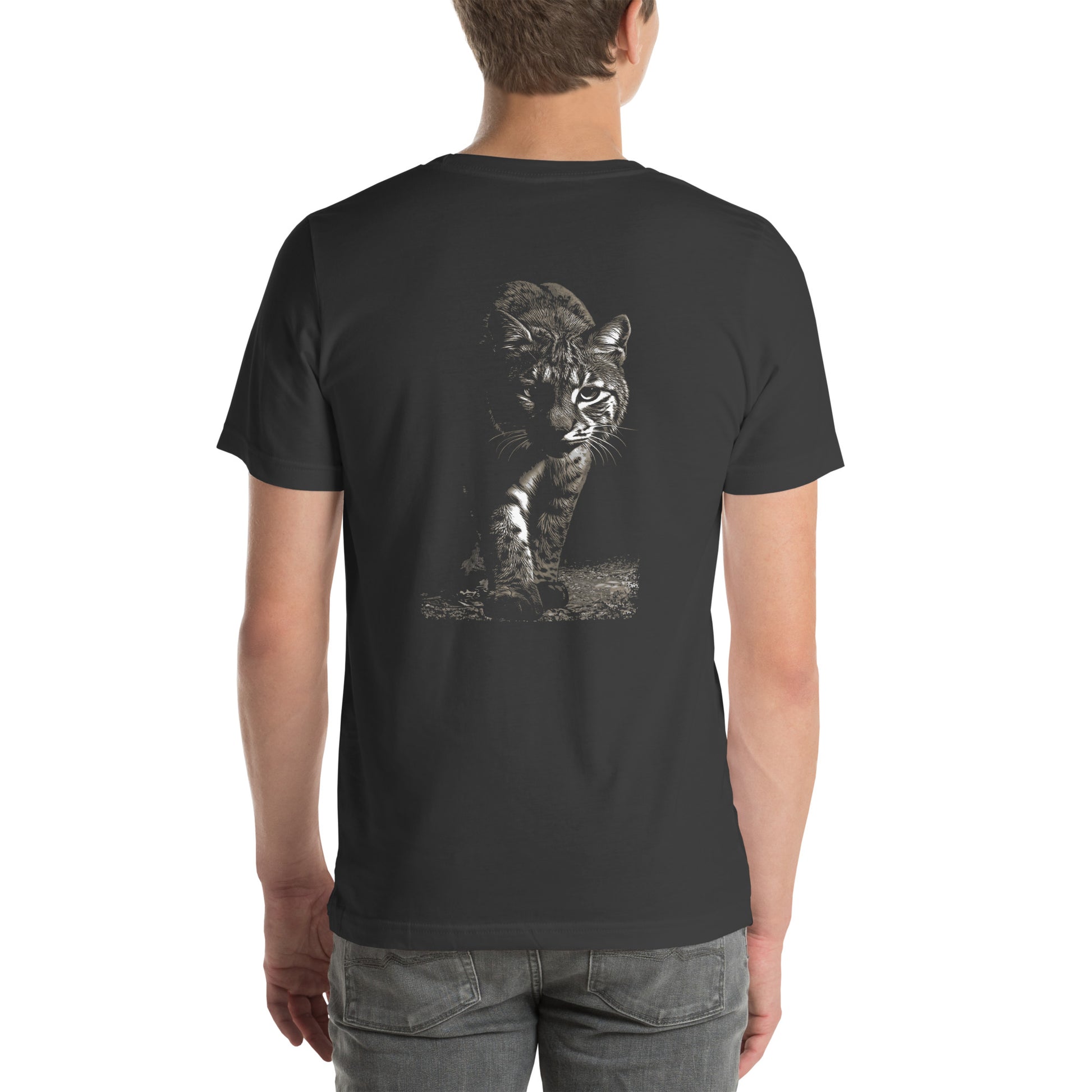 Wildlife Unisex t-shirt - Prowling Bobcat Tee - Image on back