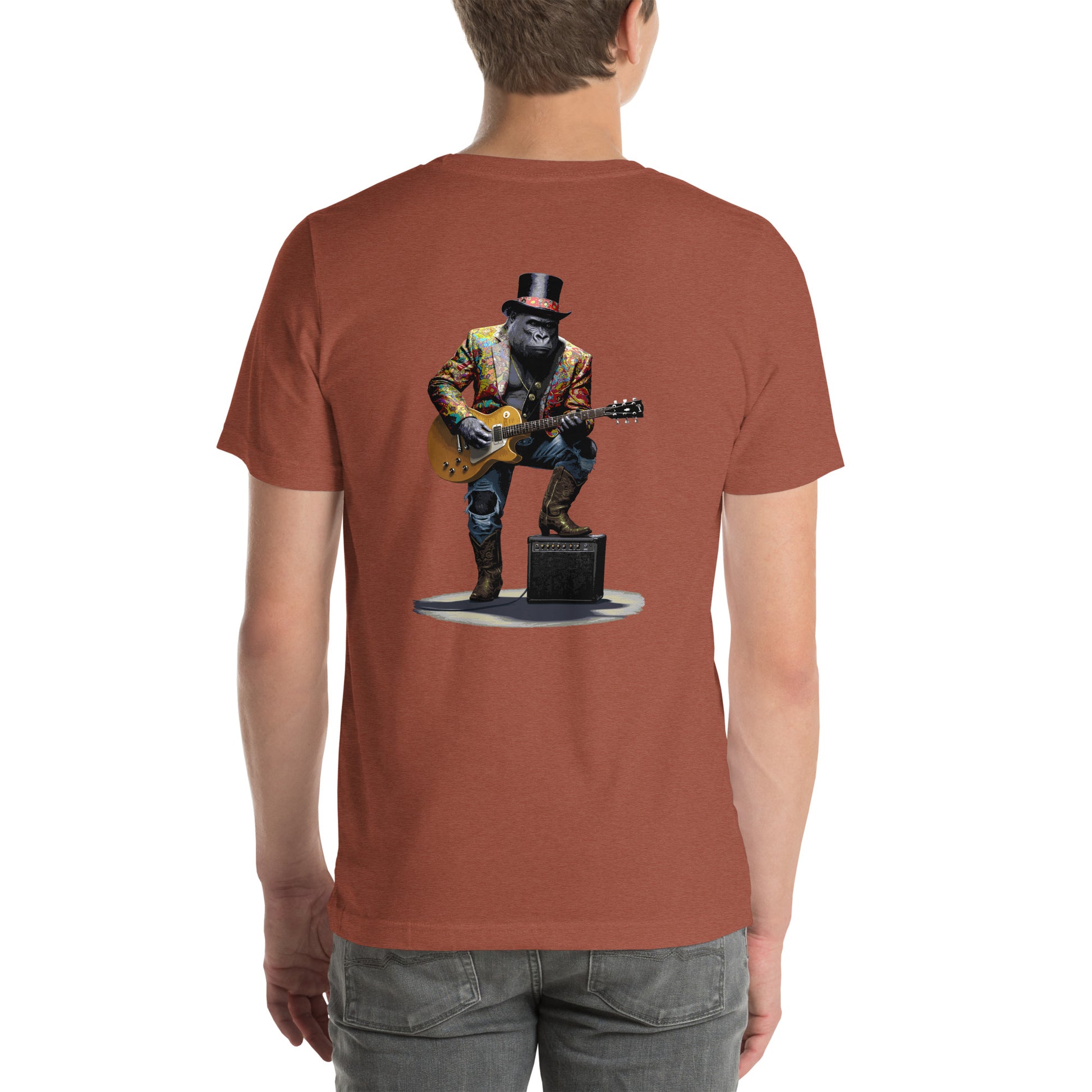 Guitar Gorilla Unisex t-shirt - Image on back