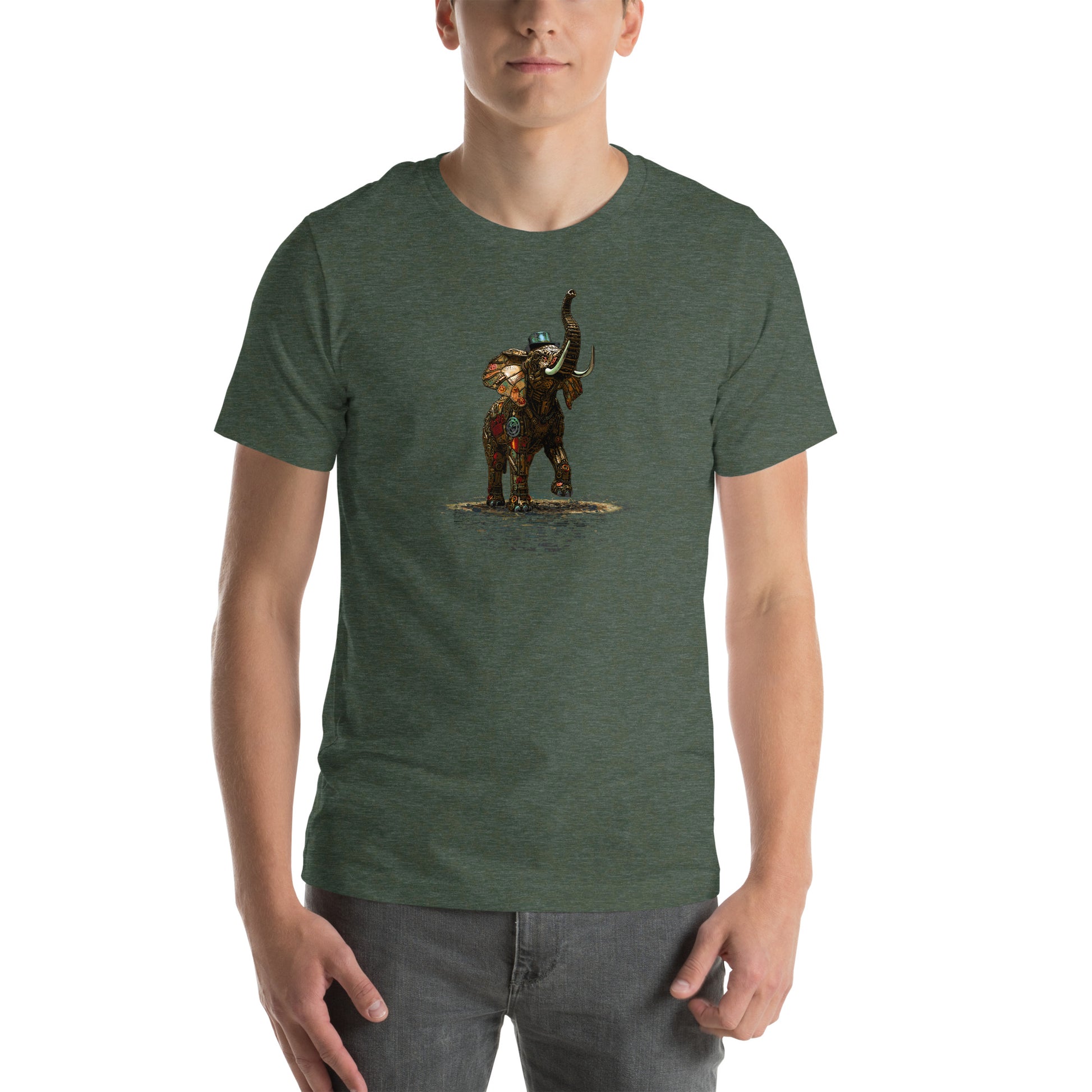 Steampunk Elephant T-shirt, mechanical pachyderm with top hat Unisex Tee