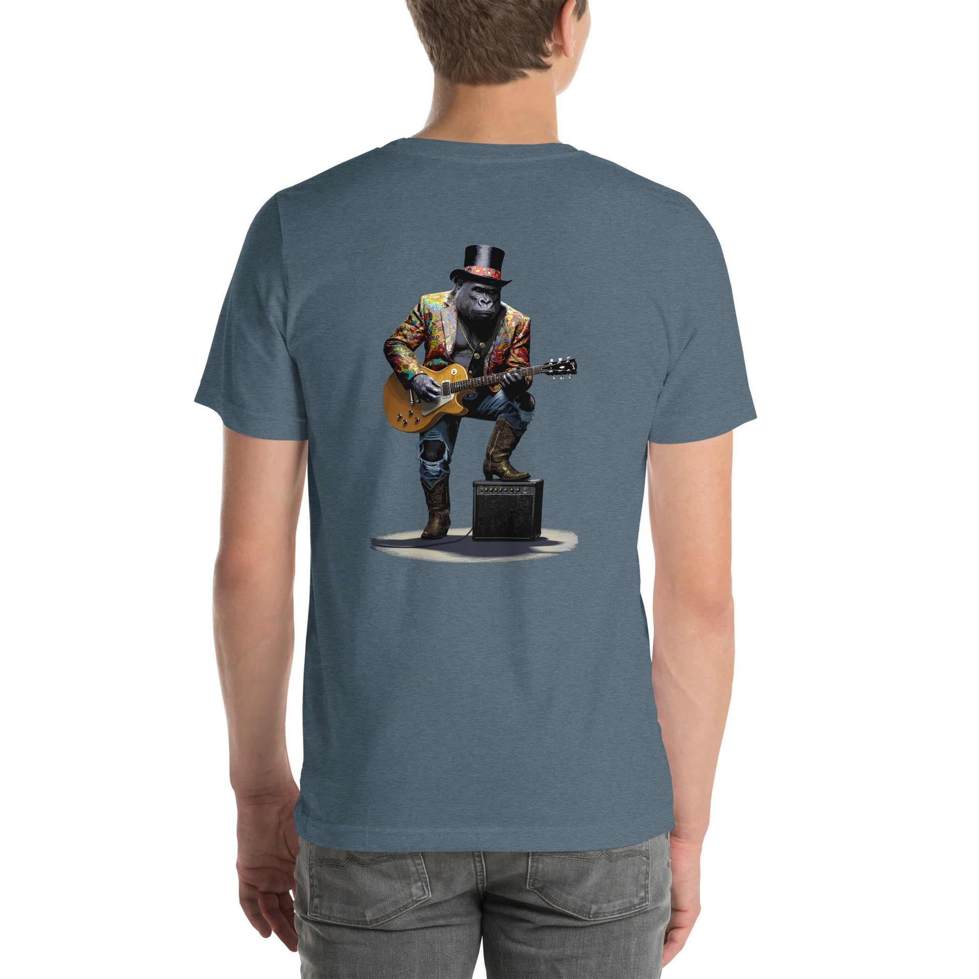 Guitar Gorilla Unisex t-shirt - Image on back