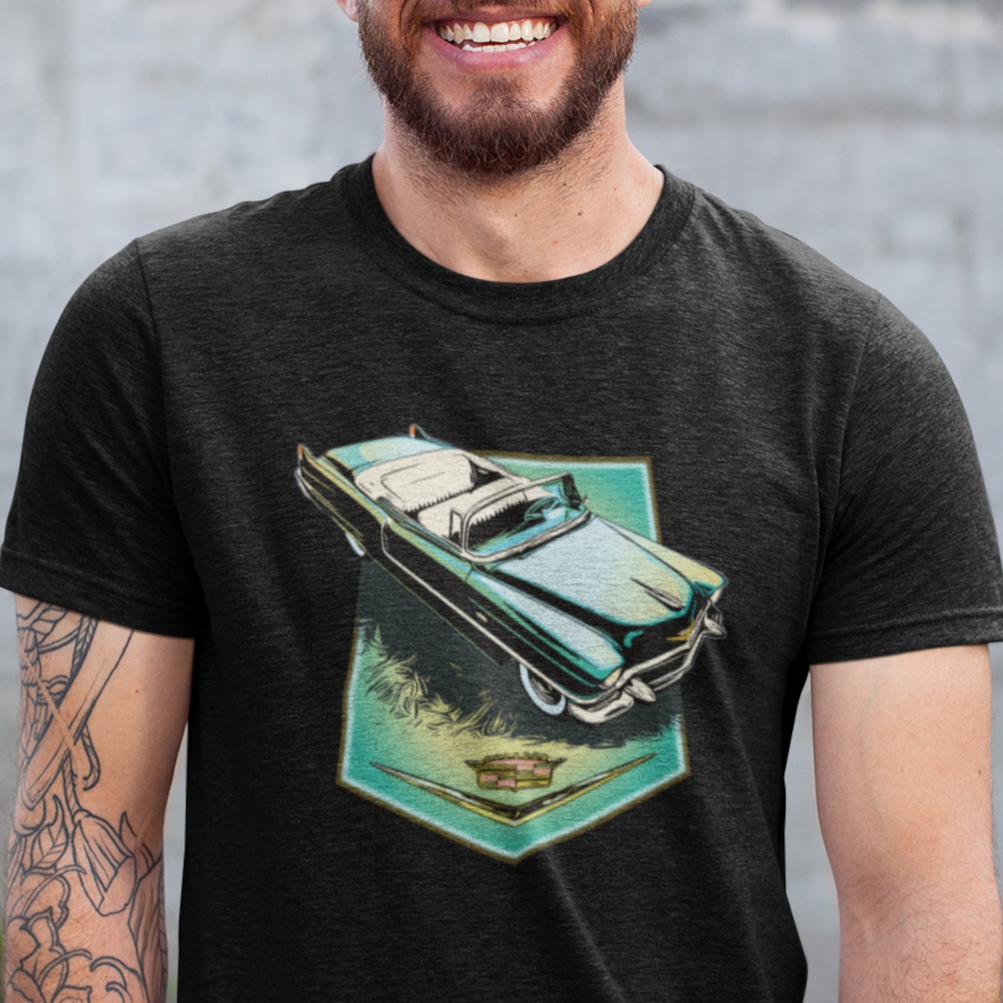 56 Cadillac Unisex t-shirt, 1956 Caddy series 62 blue/green