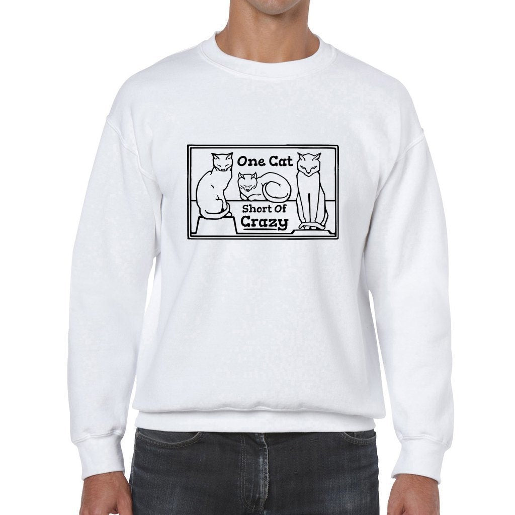 One Cat Short of Crazy Unisex Heavy Blend Crewneck Sweatshirt - for cat lovers