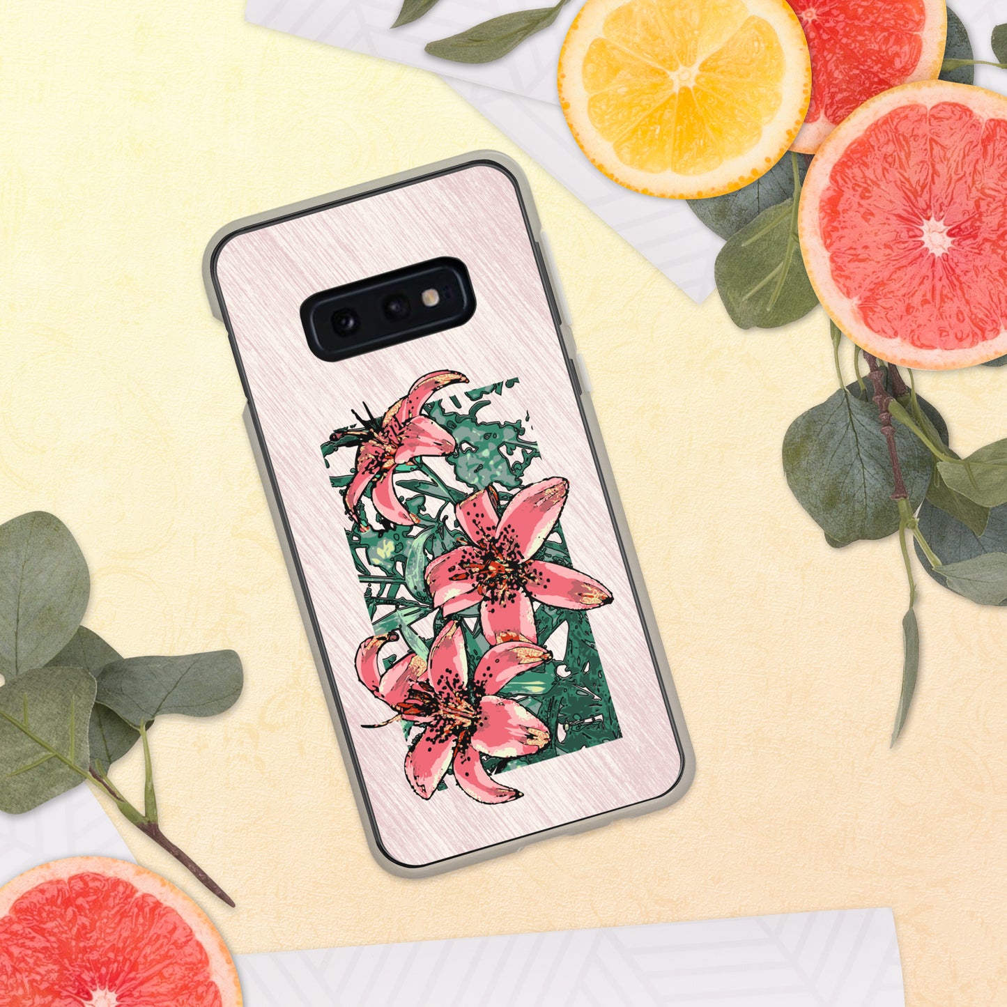 Pink Lilies Samsung Case for S10 models - Original Floral Design