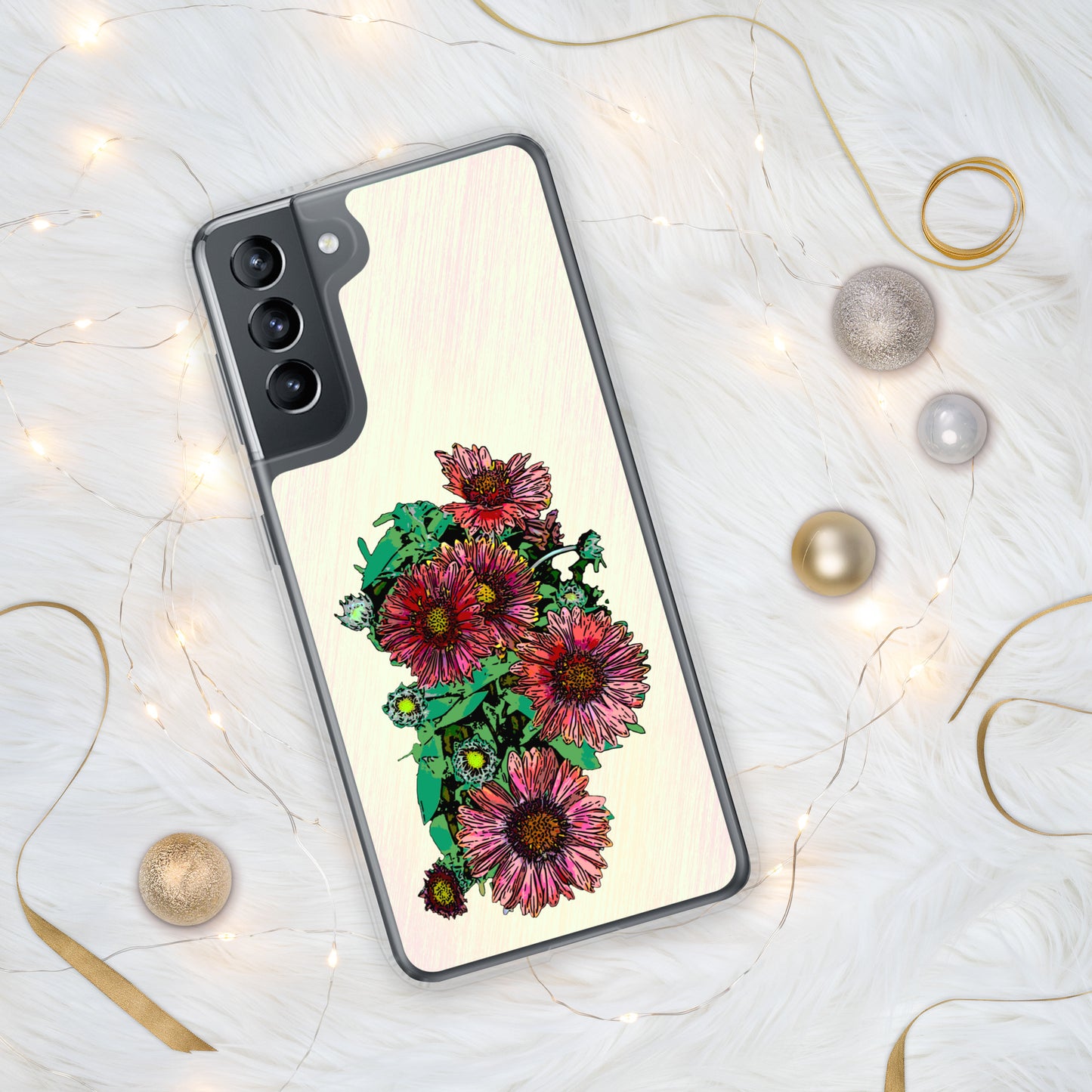 Blanket Flower Samsung Case for S20, S21, S22 models - Original Floral Design
