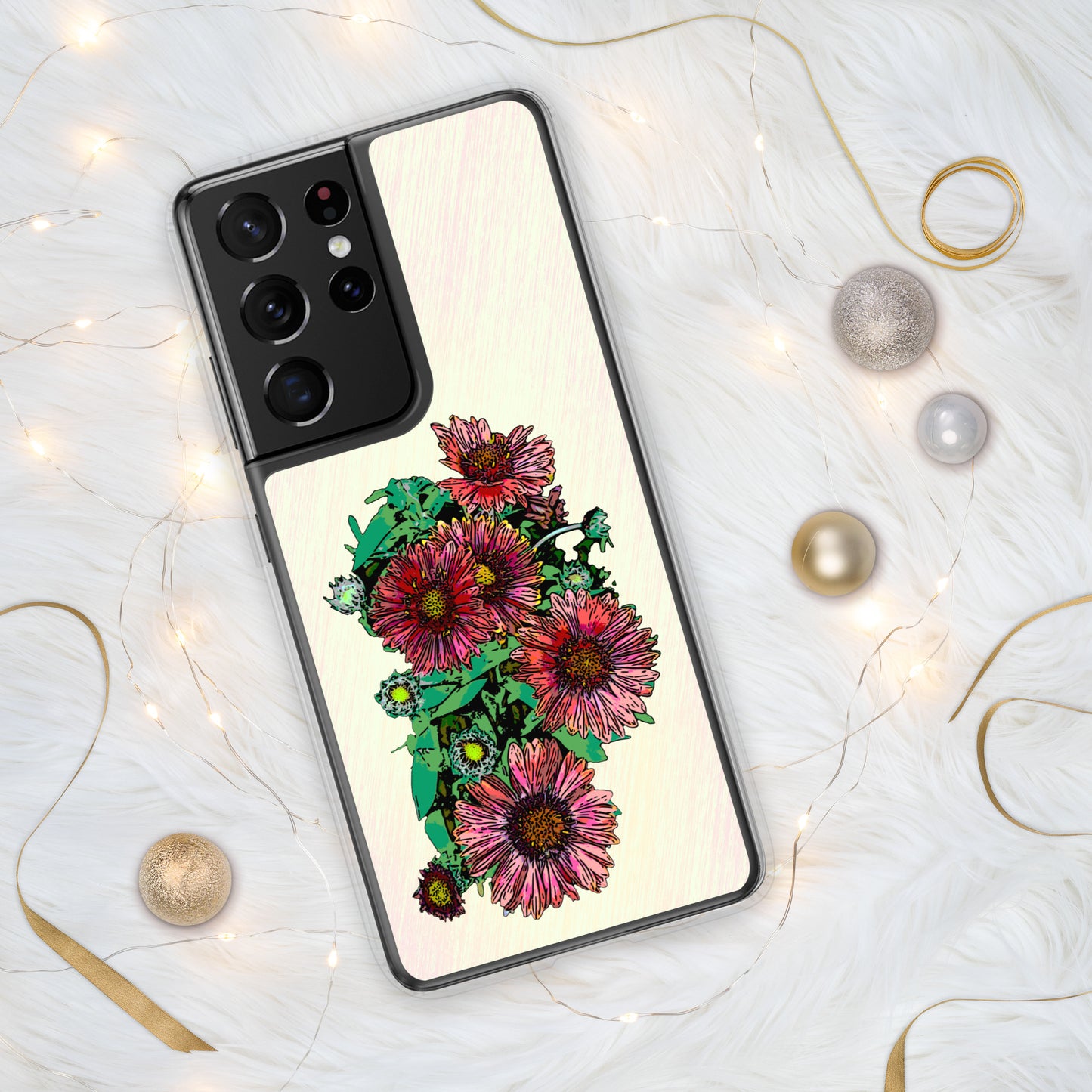 Blanket Flower Samsung Case for S20, S21, S22 models - Original Floral Design