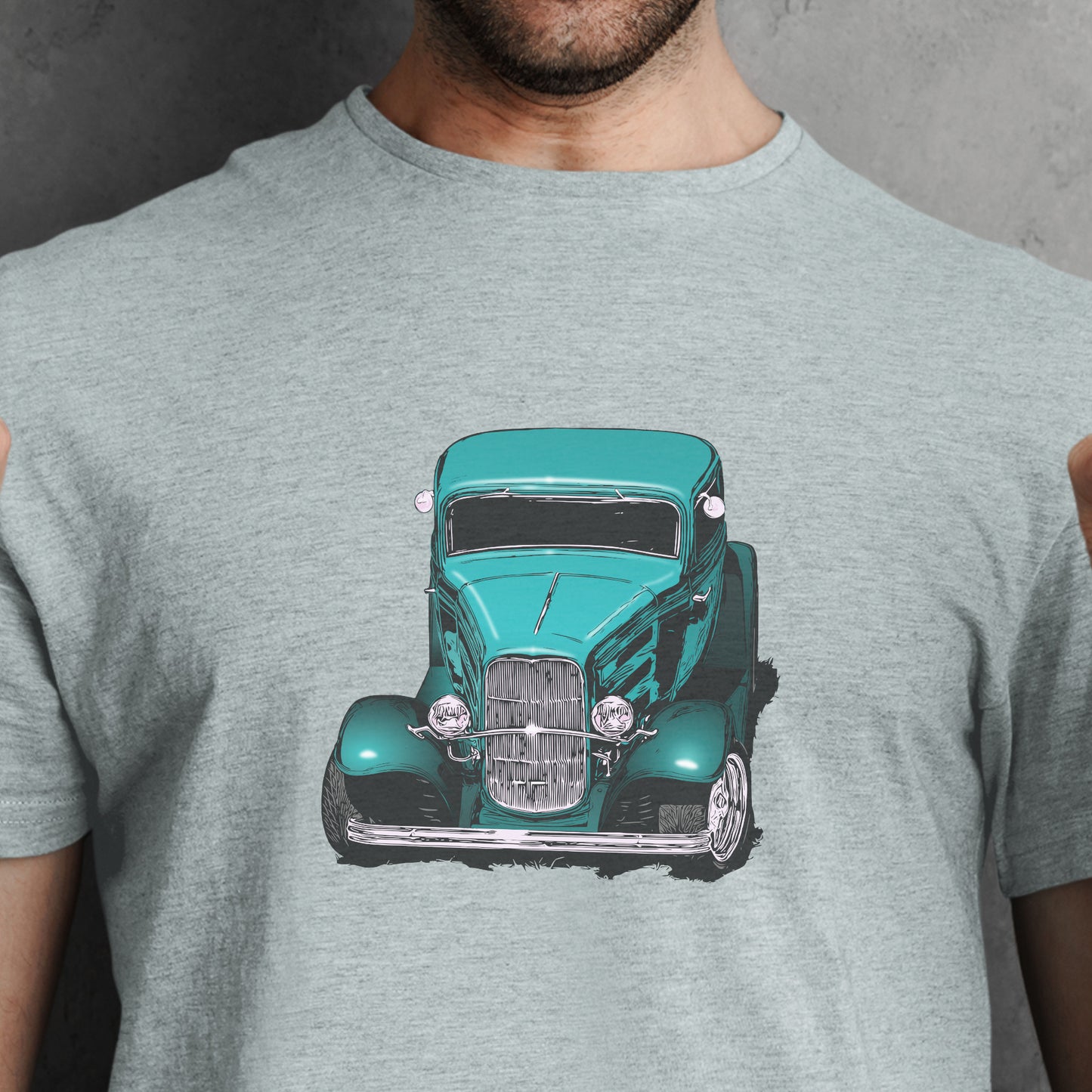 Classic Car Shirt featuring Turquoise 32 Ford Unisex Jersey Tee, 1932 hot rod