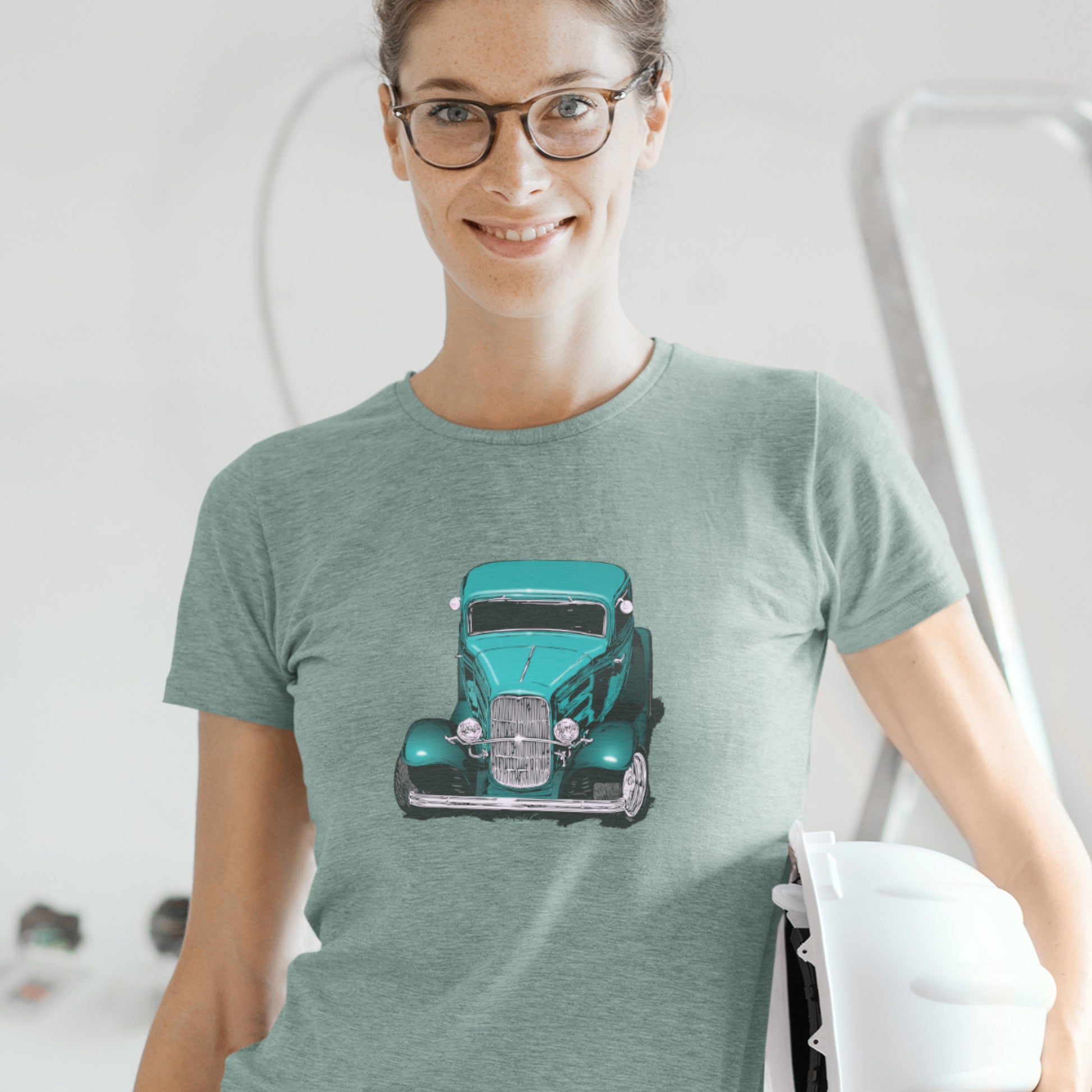 Classic Car Shirt featuring Turquoise 32 Ford Unisex Jersey Tee, 1932 hot rod