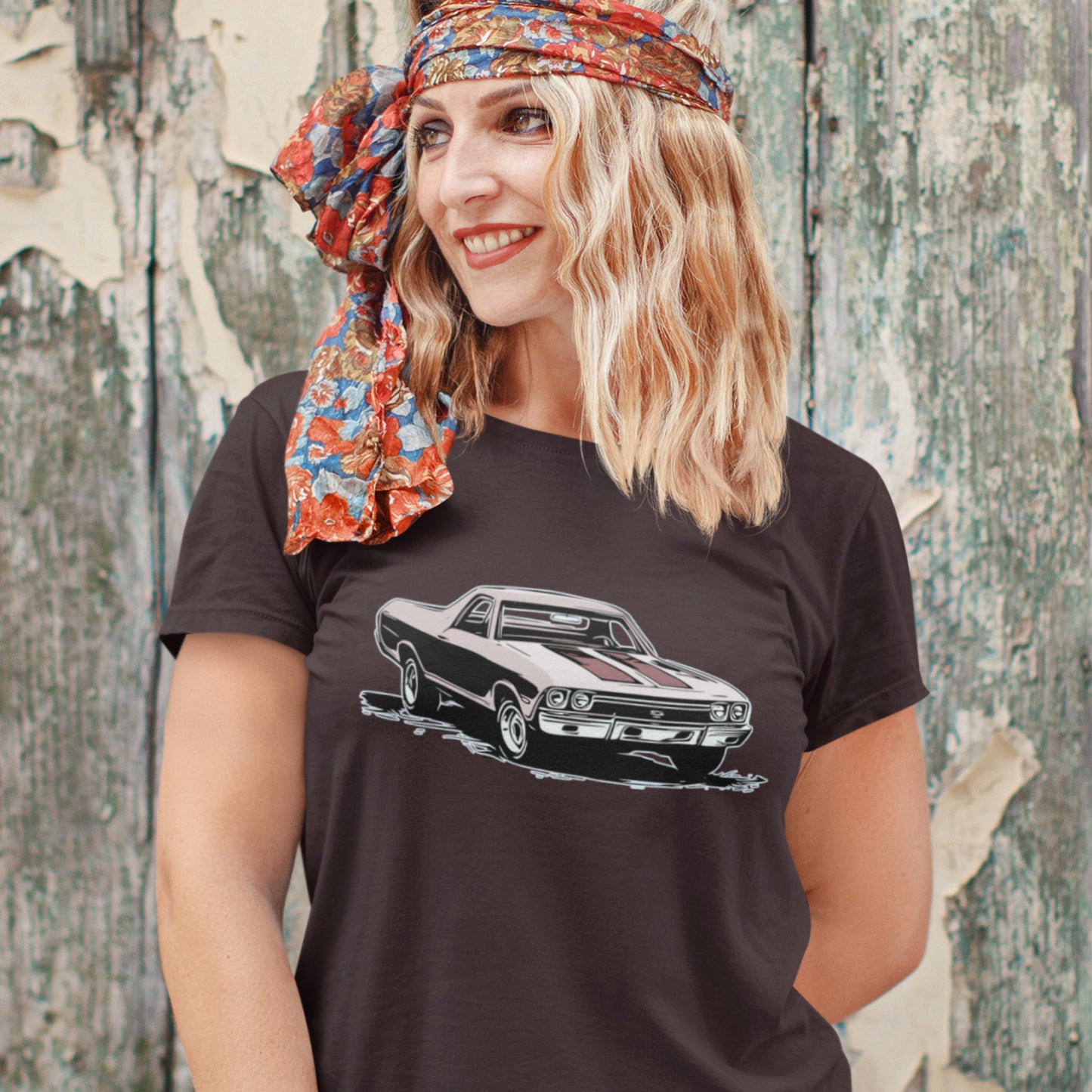 Classic car shirt featuring red 68 El Camino - Unisex Jersey Tee - 1968 Chevy truck