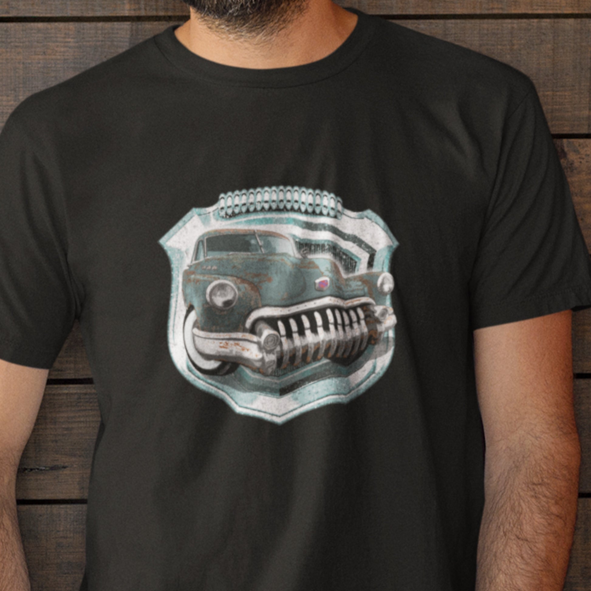 Classic Car Shirt featuring rusted Green 50 Buick Special - Unisex t-shirt with rat rod Buick