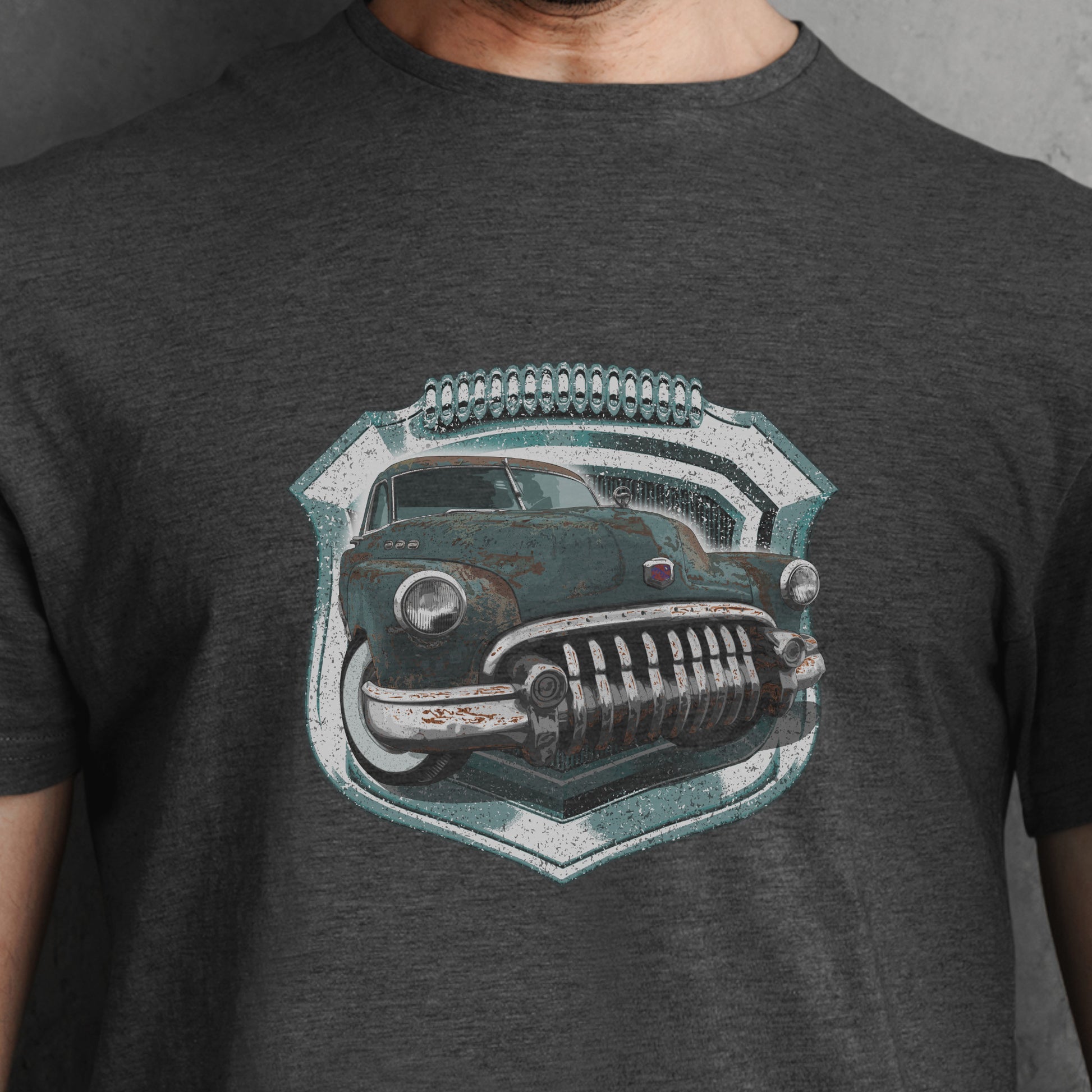 Classic Car Shirt featuring rusted Green 50 Buick Special - Unisex t-shirt with rat rod Buick