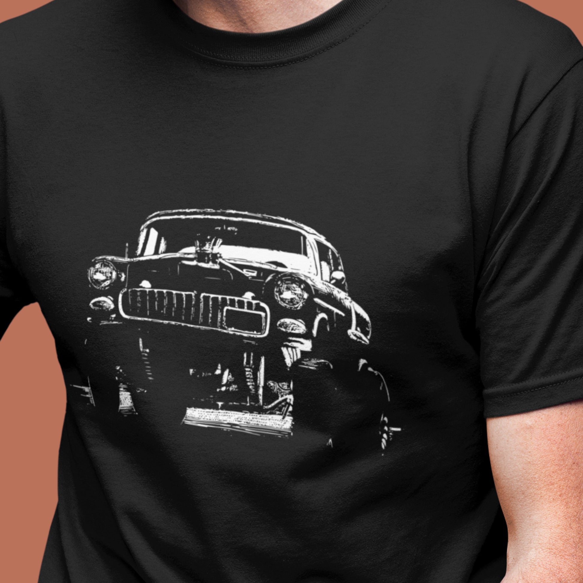 Classic Car Shirt featuring 1955 Chevy Gasser - Short sleeve unisex t-shirt, 1950's 1960's racer