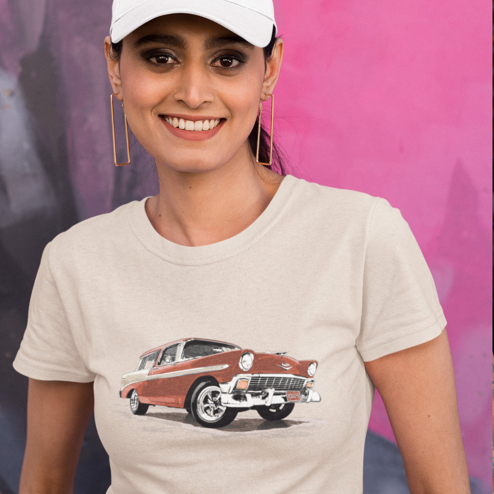 Classic Car Shirt featuring a bronze 56 Chevrolet Bel Air Nomad, 1956 Chevy on Unisex t-shirt